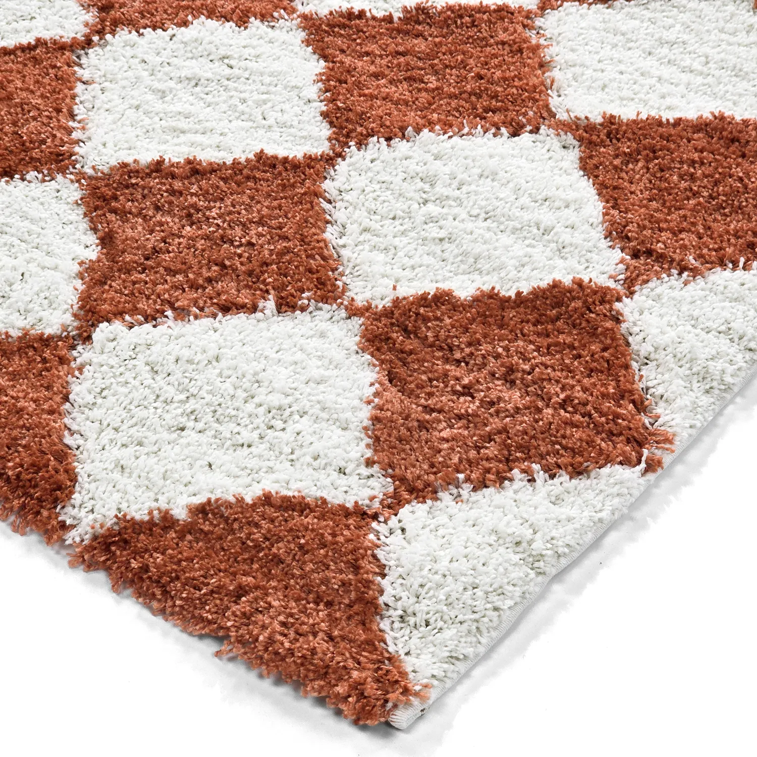 Hochflorteppiche - Albi (weiß/orange)