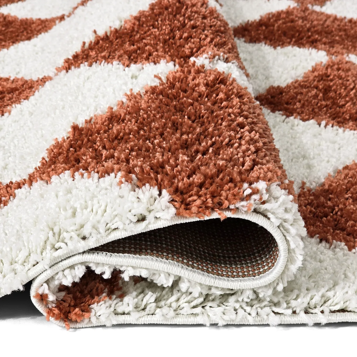 Hochflorteppiche - Albi (weiß/orange)