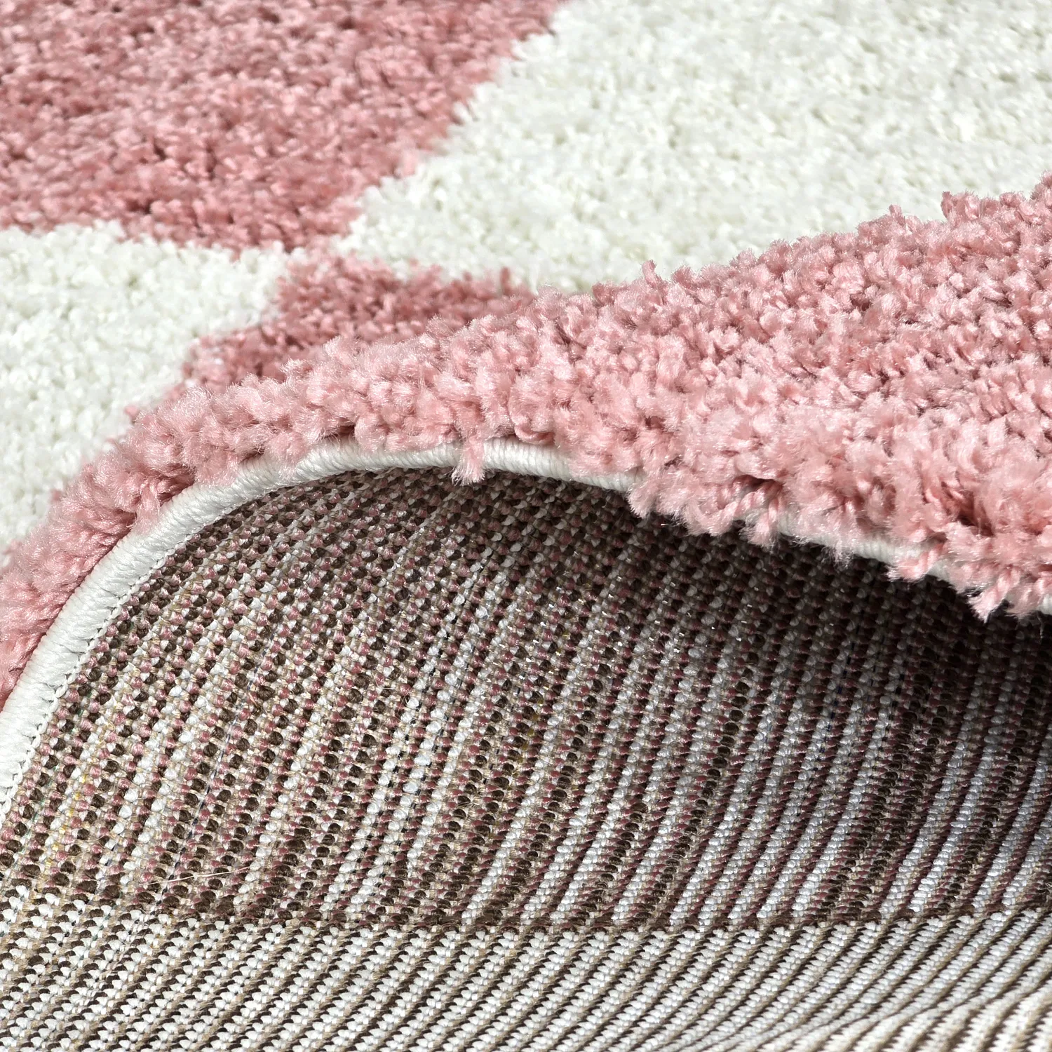 Hochflorteppiche - Gordes (rosa/weiß)