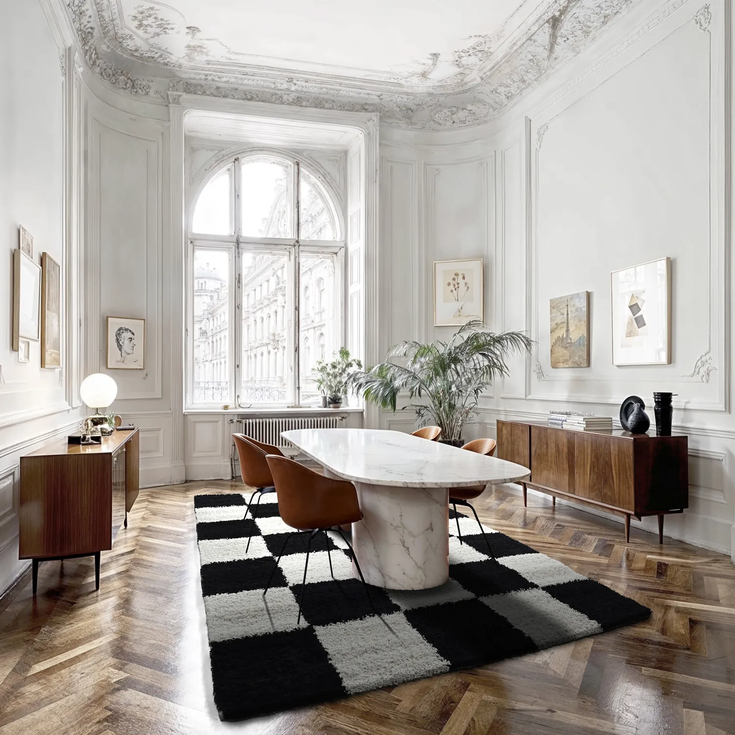 Hochflorteppiche - Gordes (schwarz/weiß)