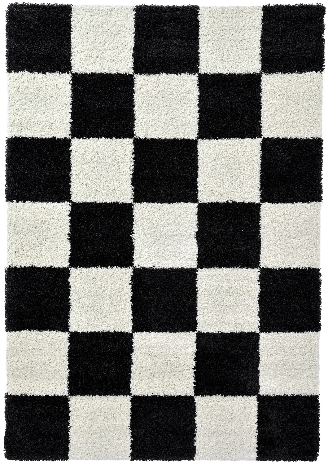 Hochflorteppiche - Gordes (schwarz/weiß)