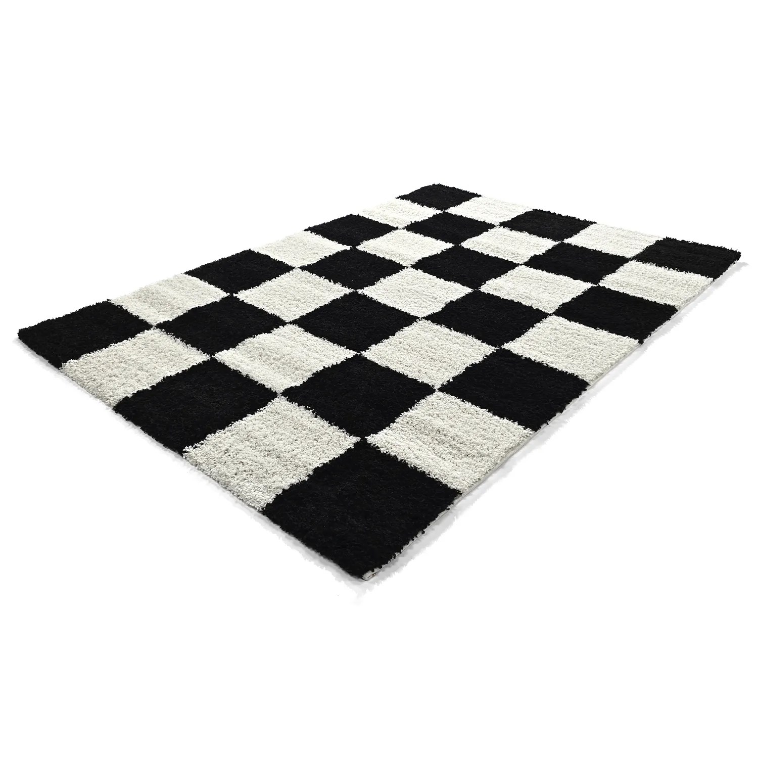 Hochflorteppiche - Gordes (schwarz/weiß)