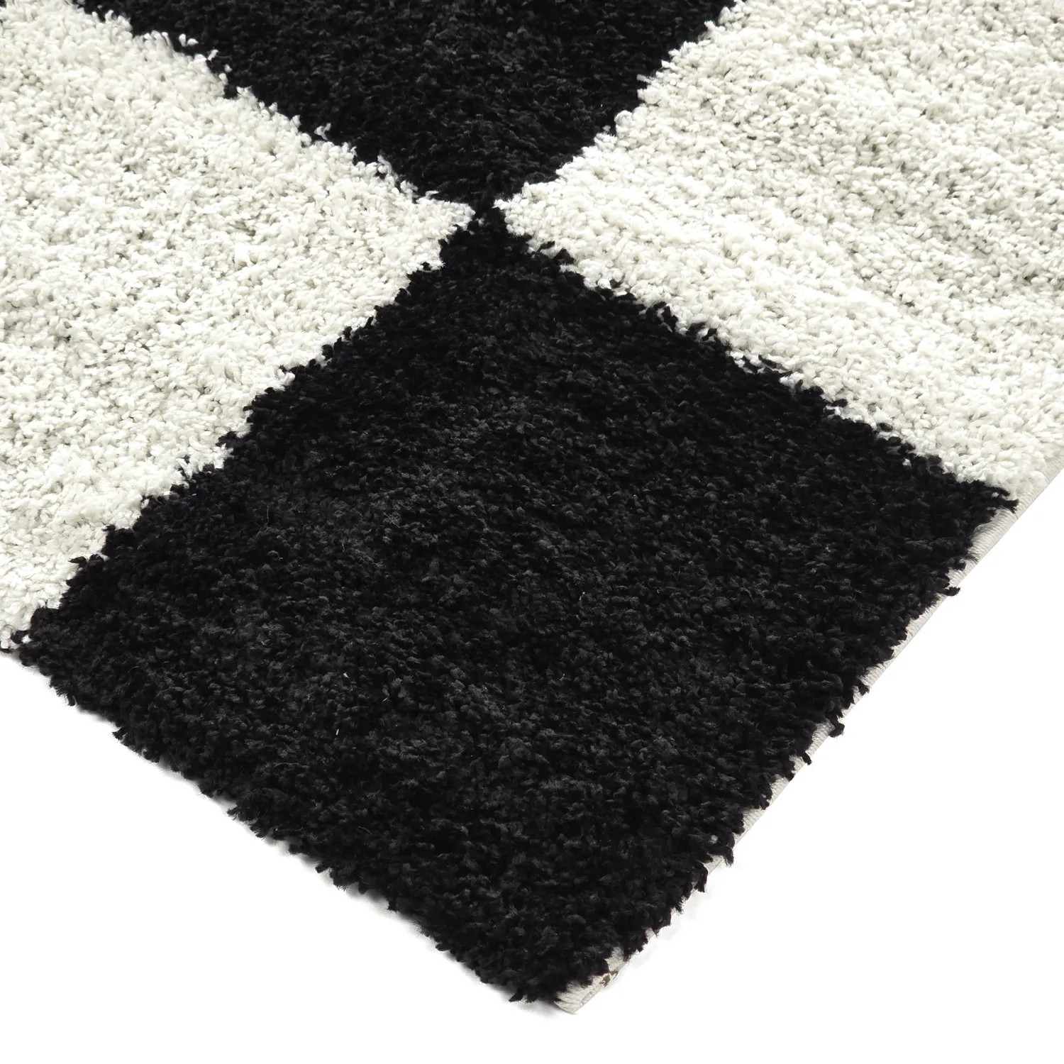 Hochflorteppiche - Gordes (schwarz/weiß)