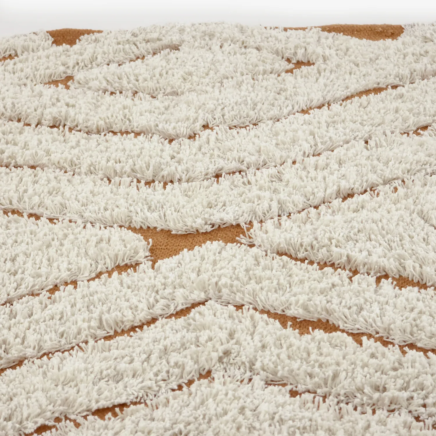 Tapis rond - Holwell Natural Cotton Shaggy (umazano bela/rjava)