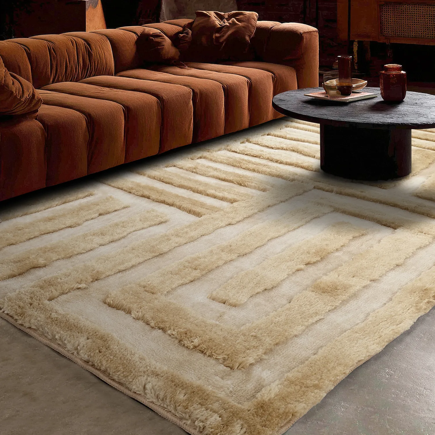 Hochflorteppiche - Karbala (creme/beige)