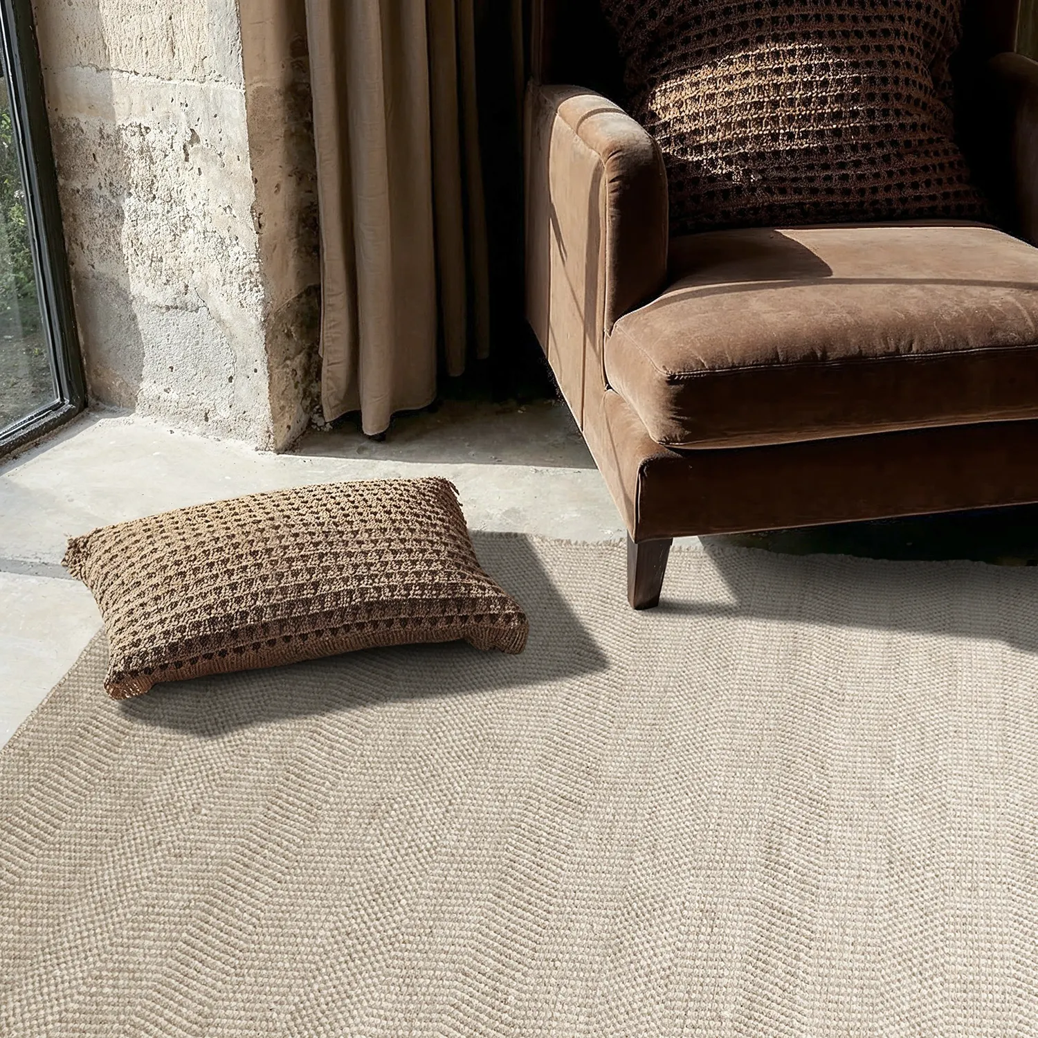 Wollteppich - Larkana (beige/weiß)