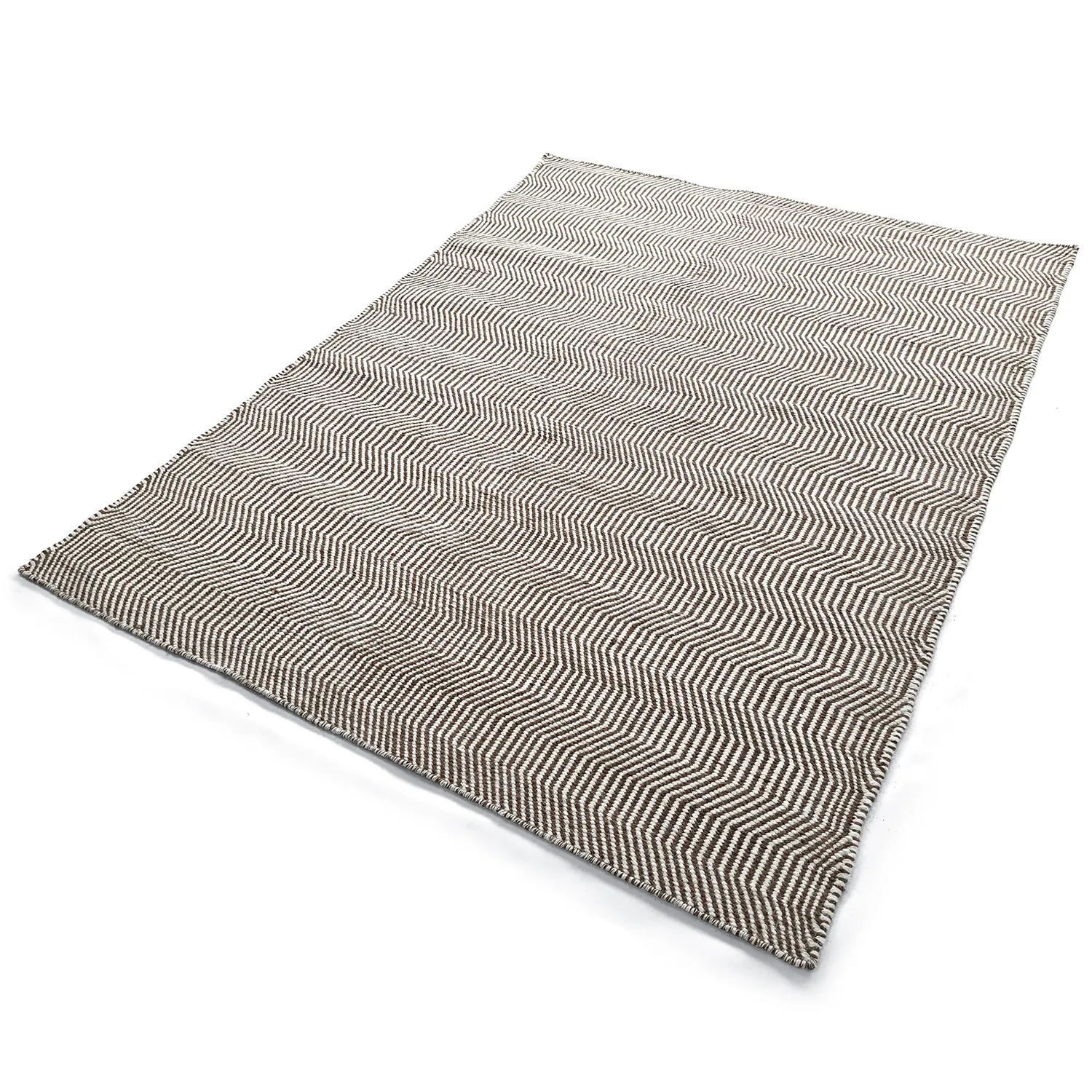 Wollteppich - Larkana (braun/weiß)