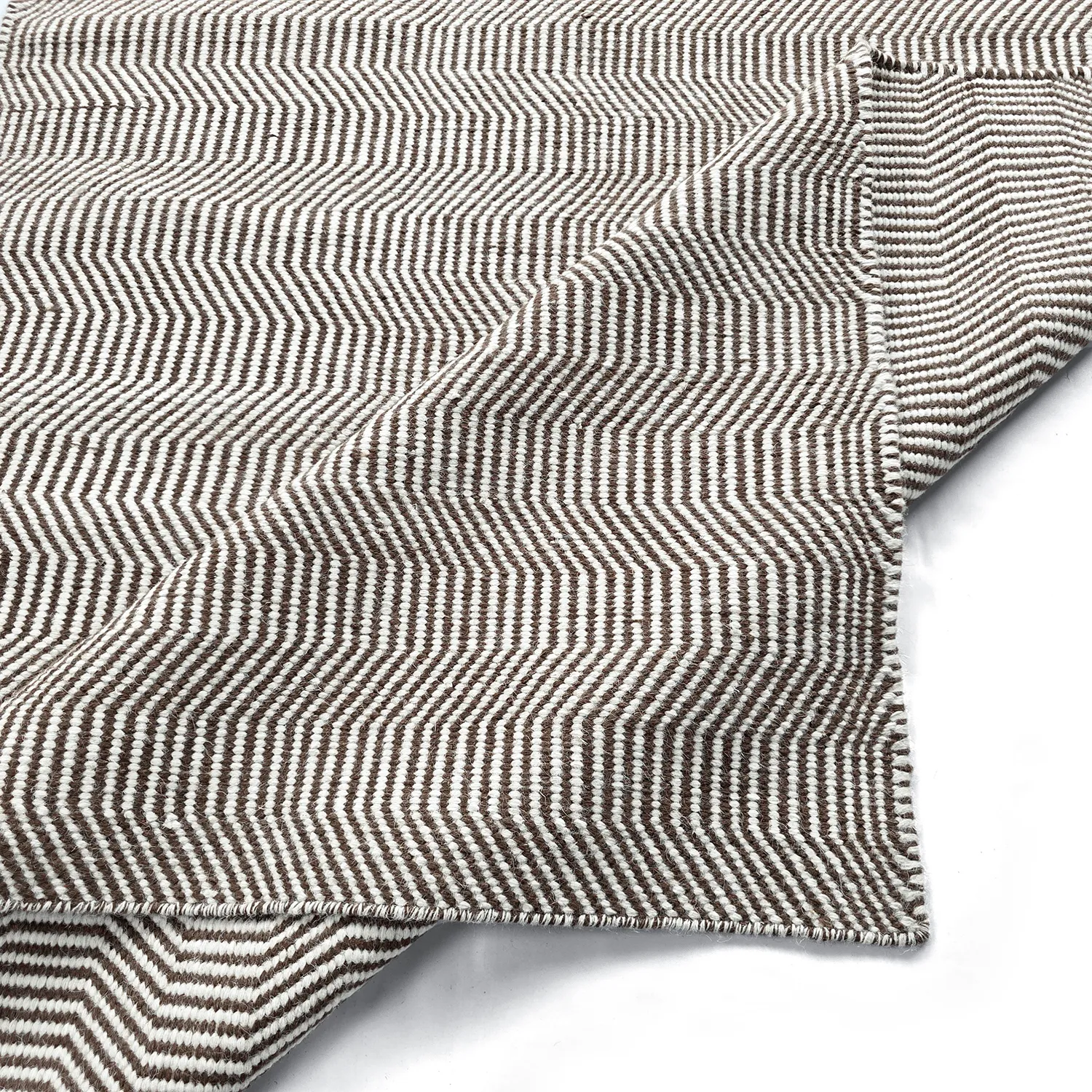 Wollteppich - Larkana (braun/weiß)