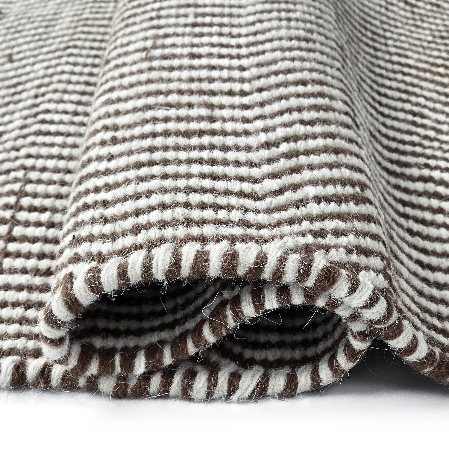 Wollteppich - Larkana (braun/weiß)