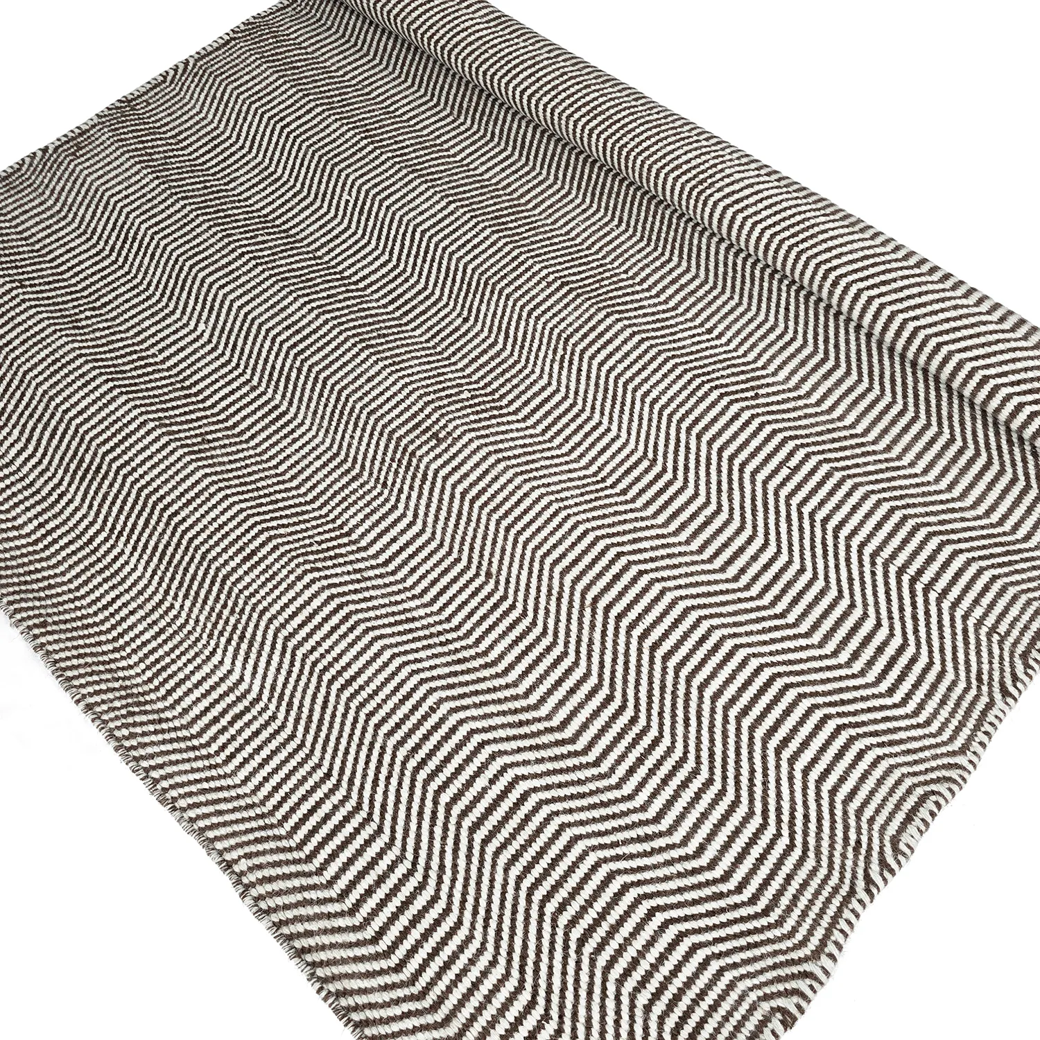 Wollteppich - Larkana (braun/weiß)