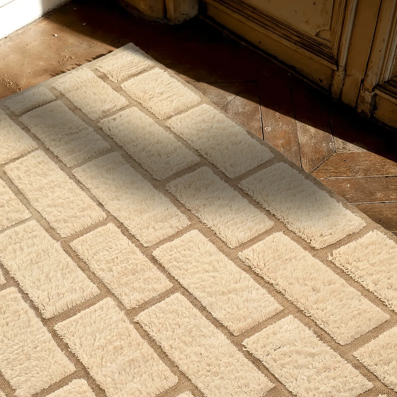 Hochflorteppiche - Leknes Hand Woven Wool Shaggy (creme)