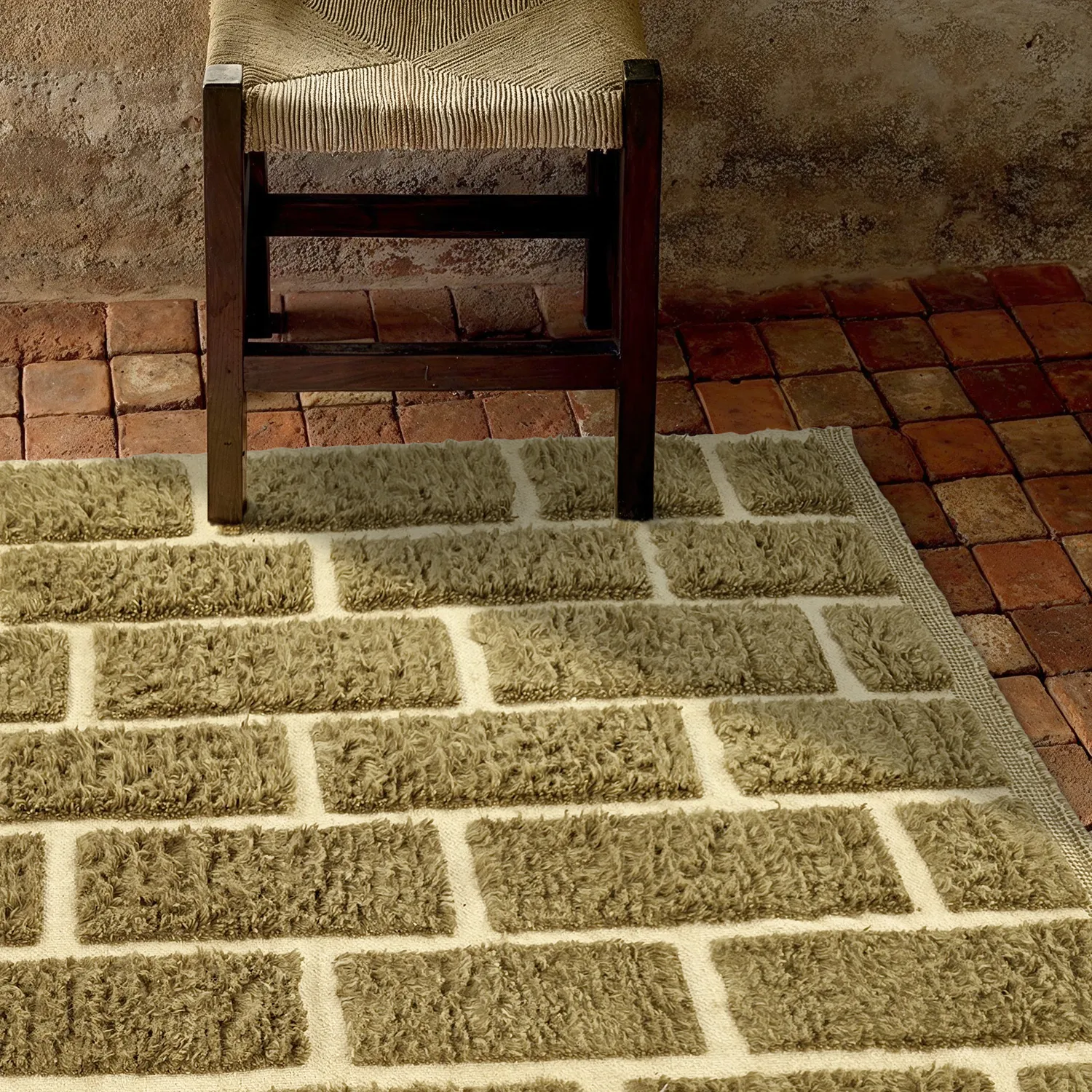 Hochflorteppiche - Leknes Hand Woven Wool Shaggy (grün)