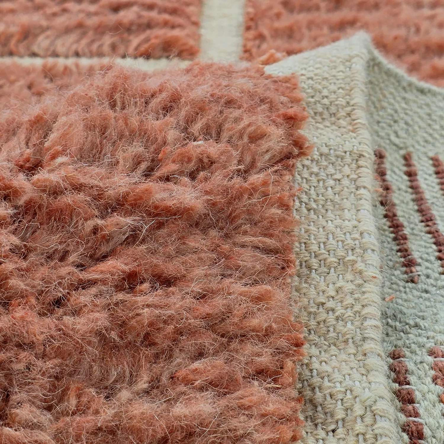 Hochflorteppiche - Leknes Hand Woven Wool Shaggy (terrakotta)
