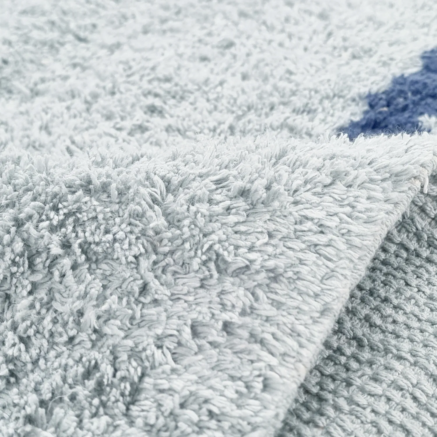 Hochflorteppiche - Leora Natural Cotton Shaggy (grau/blau)