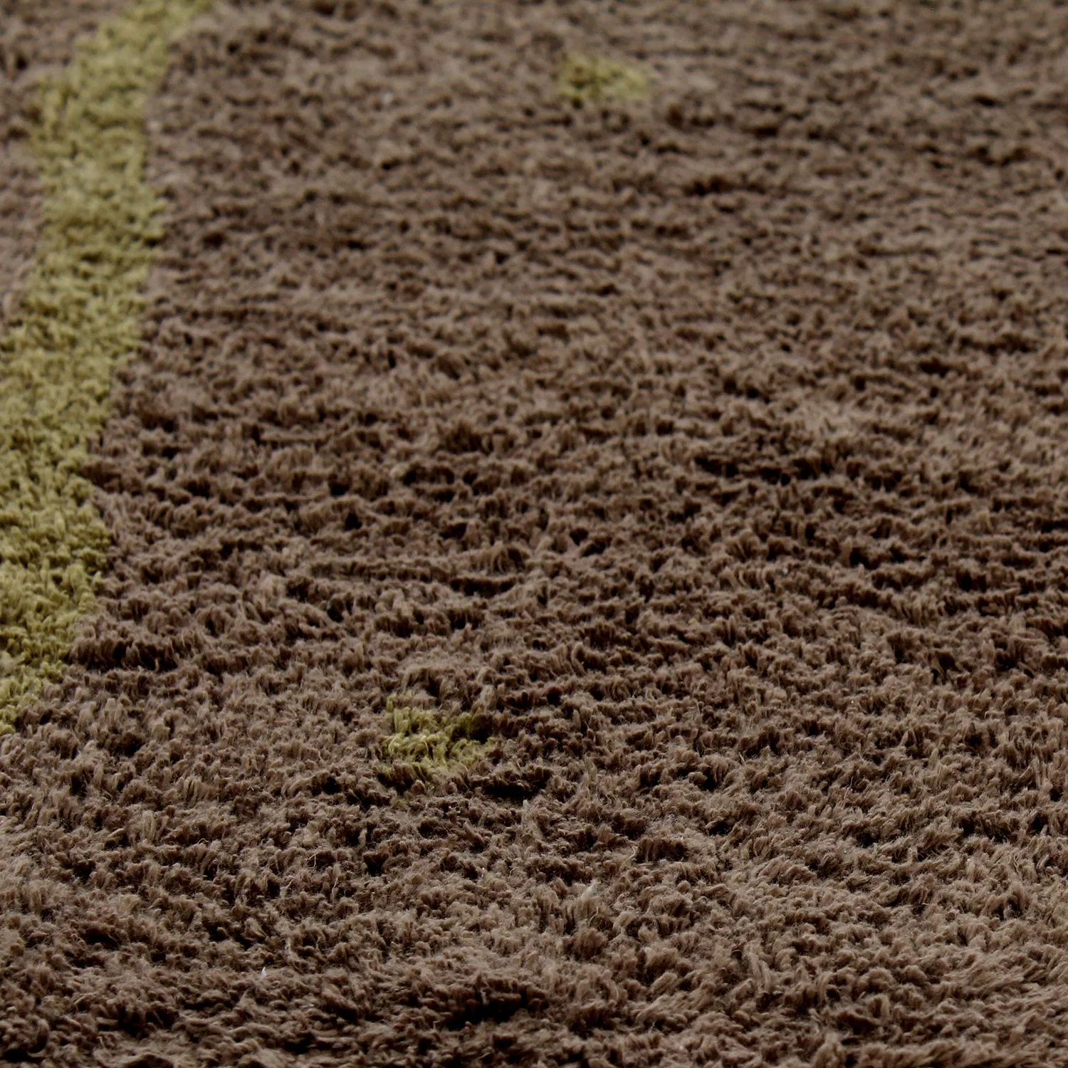 Tapis shaggy - Leora Natural Cotton Shaggy (marron/vert olive)