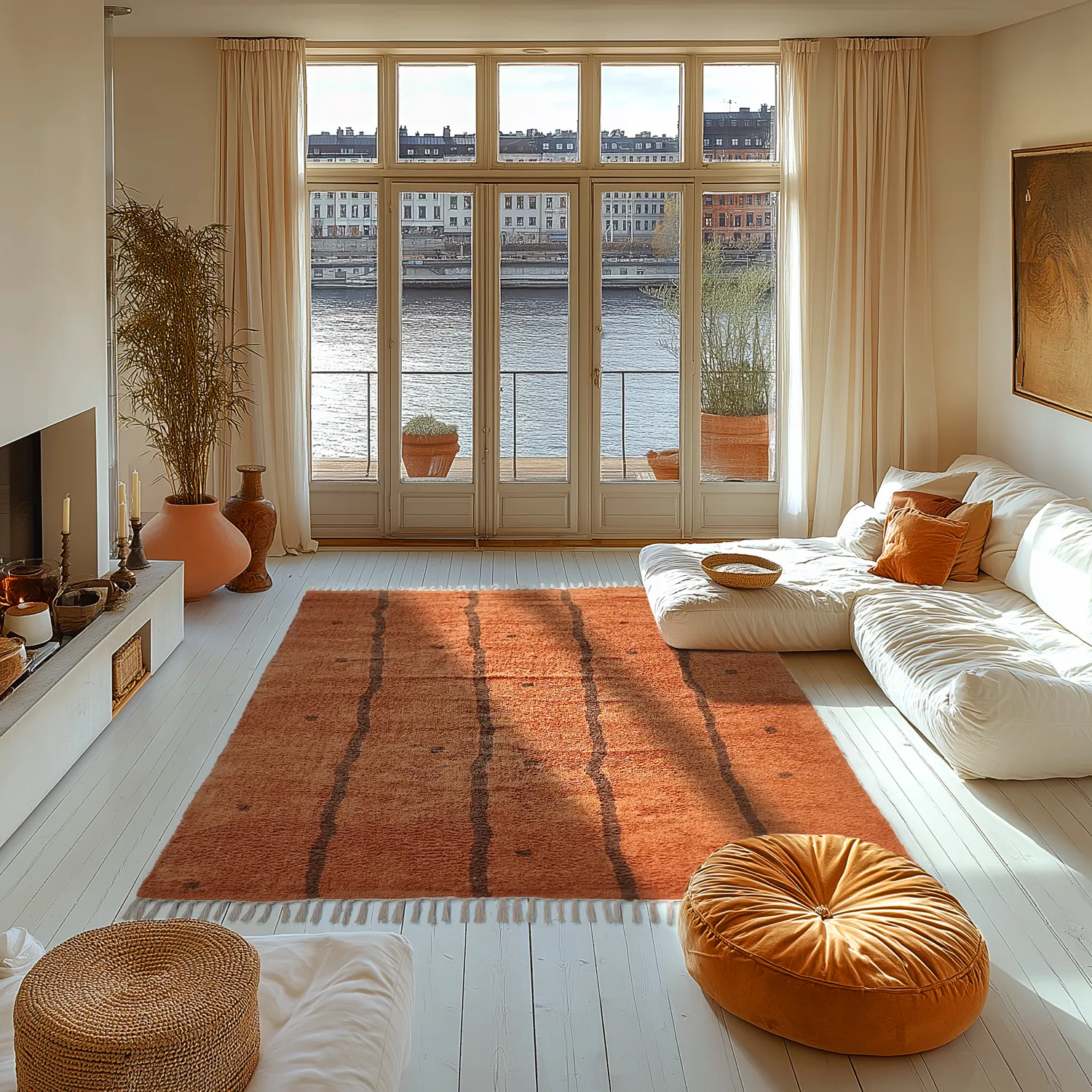 Hochflorteppiche - Leora Natural Cotton Shaggy (orange/braun)