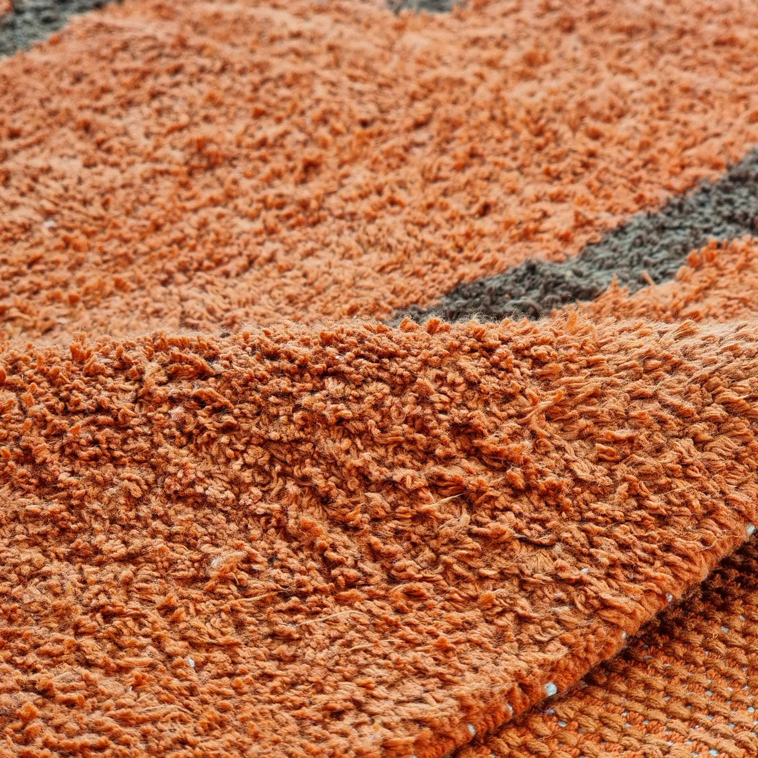 Hochflorteppiche - Leora Natural Cotton Shaggy (orange/braun)