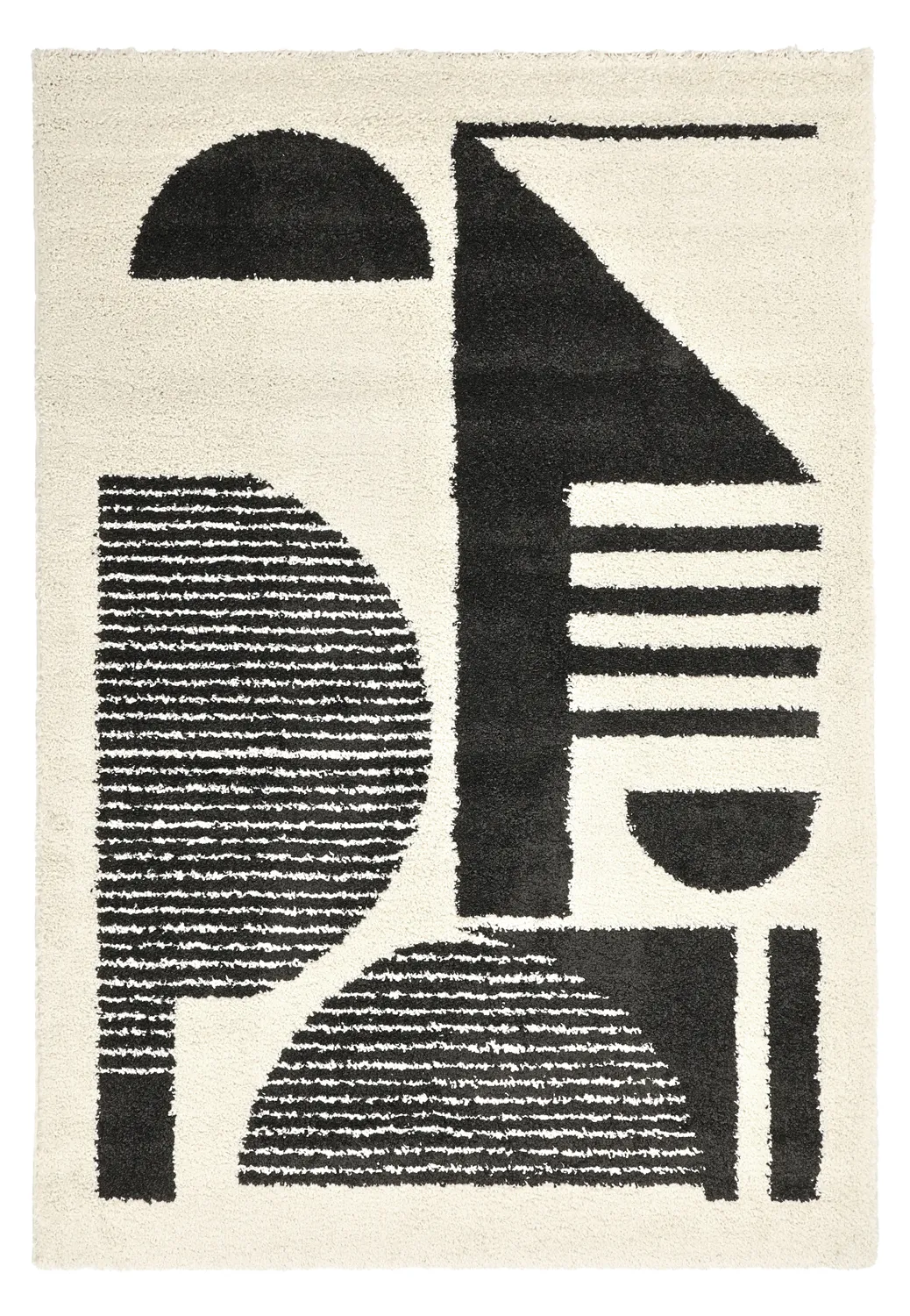 Hochflorteppiche - Maron (schwarz/weiß)