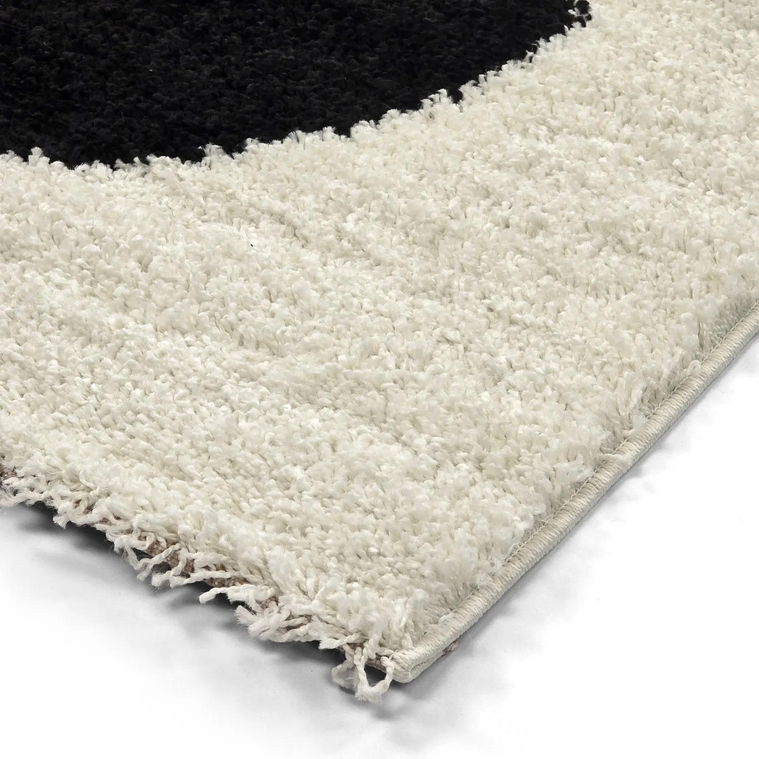 Hochflorteppiche - Maron (schwarz/weiß)