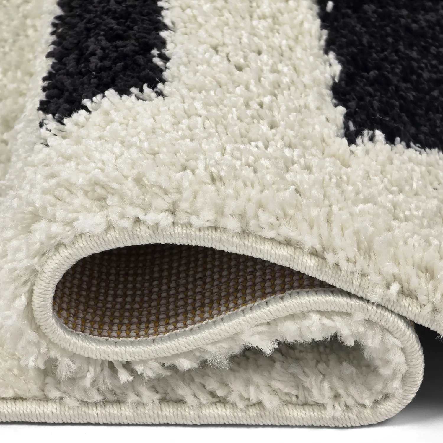 Hochflorteppiche - Maron (schwarz/weiß)