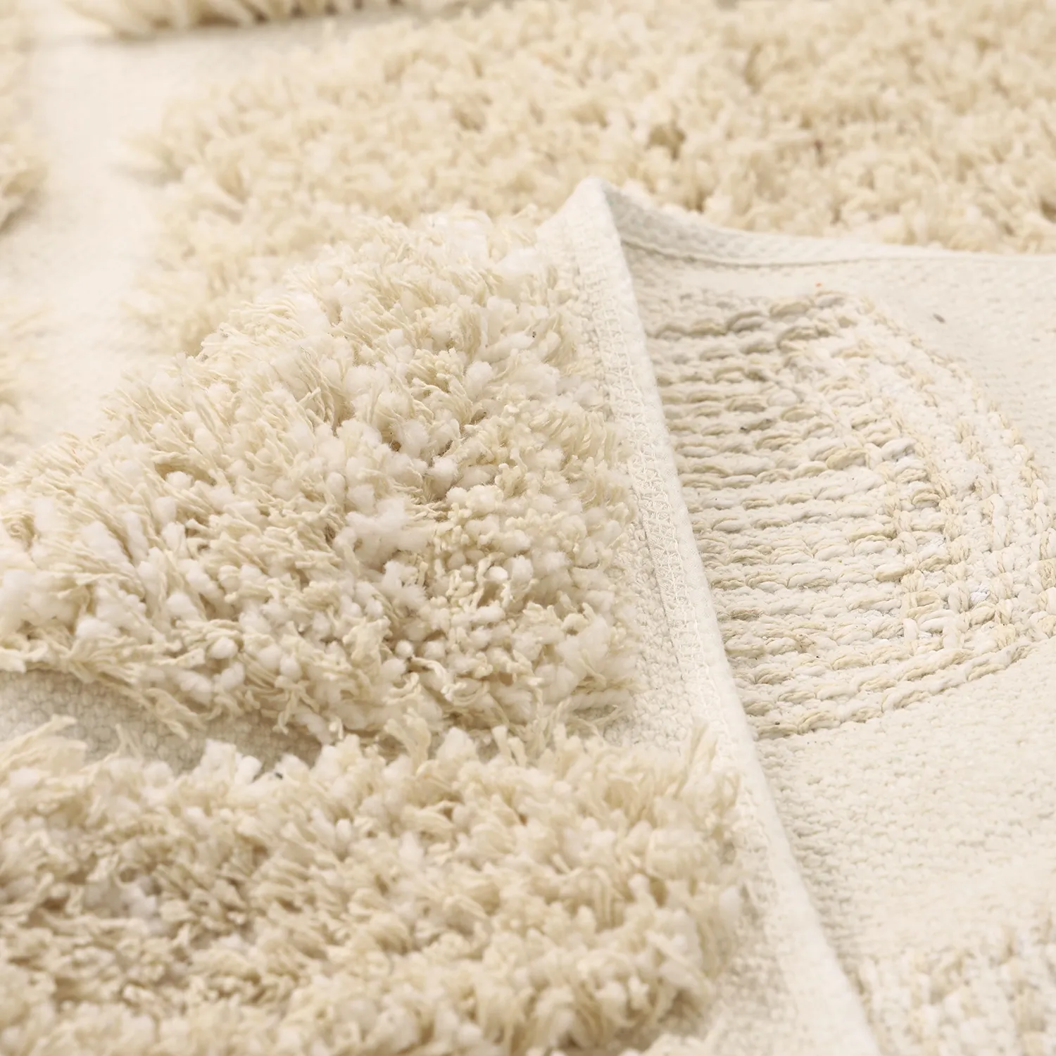 Tapis shaggy - Otranto Natural Cotton Shaggy (blanc cassé)