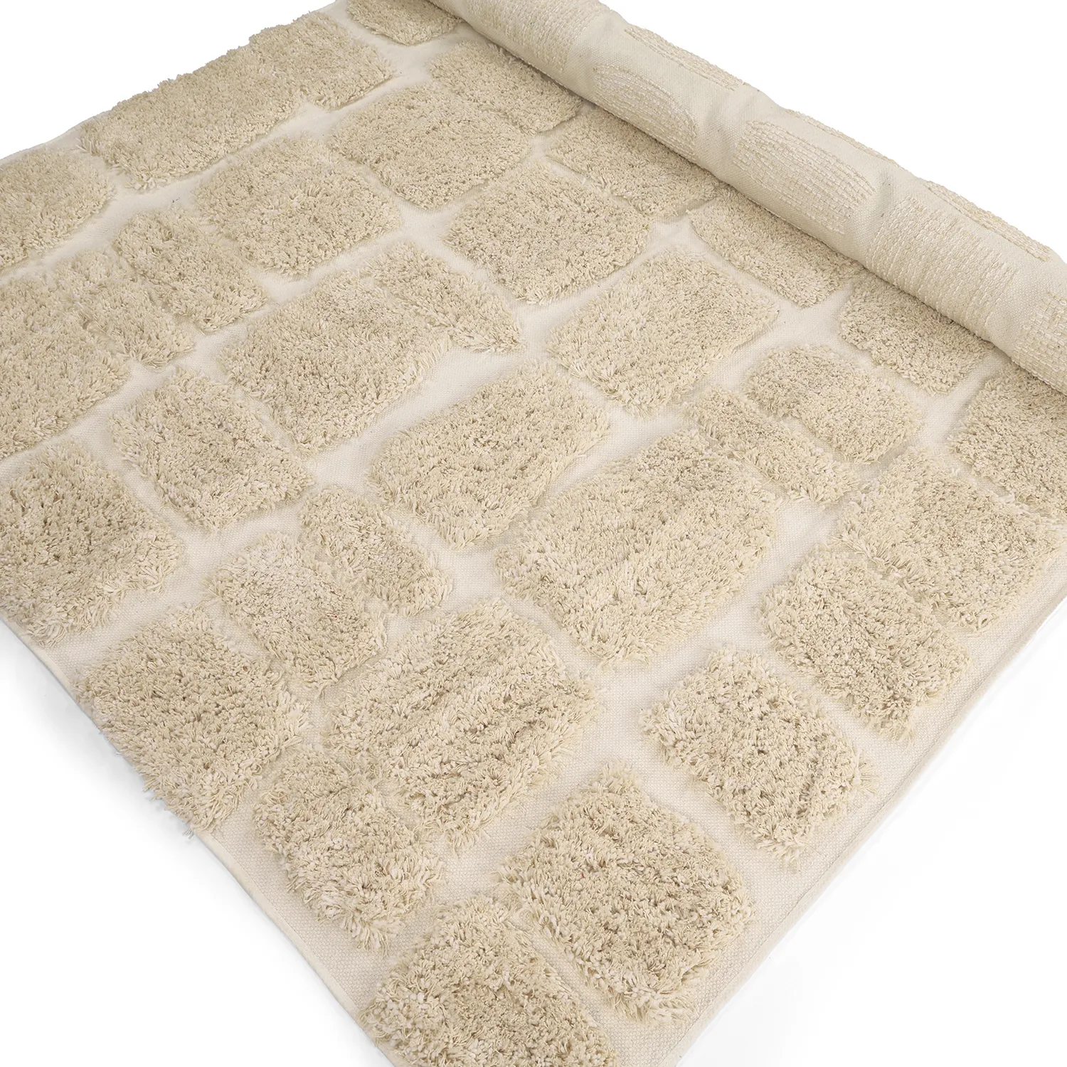 Tapis shaggy - Otranto Natural Cotton Shaggy (blanc cassé)