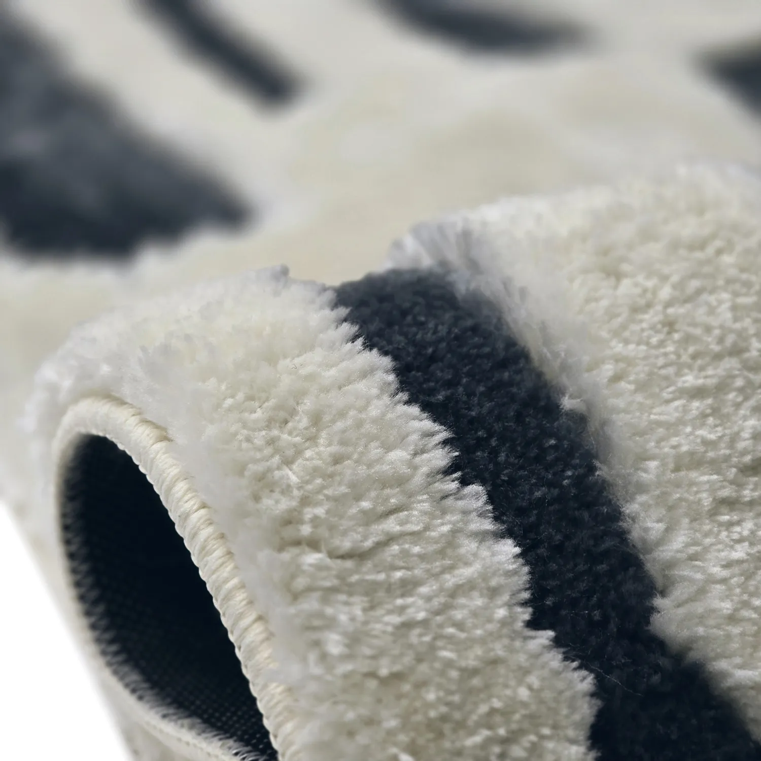 Hochflorteppiche - Palmyra (weiß/marineblau)