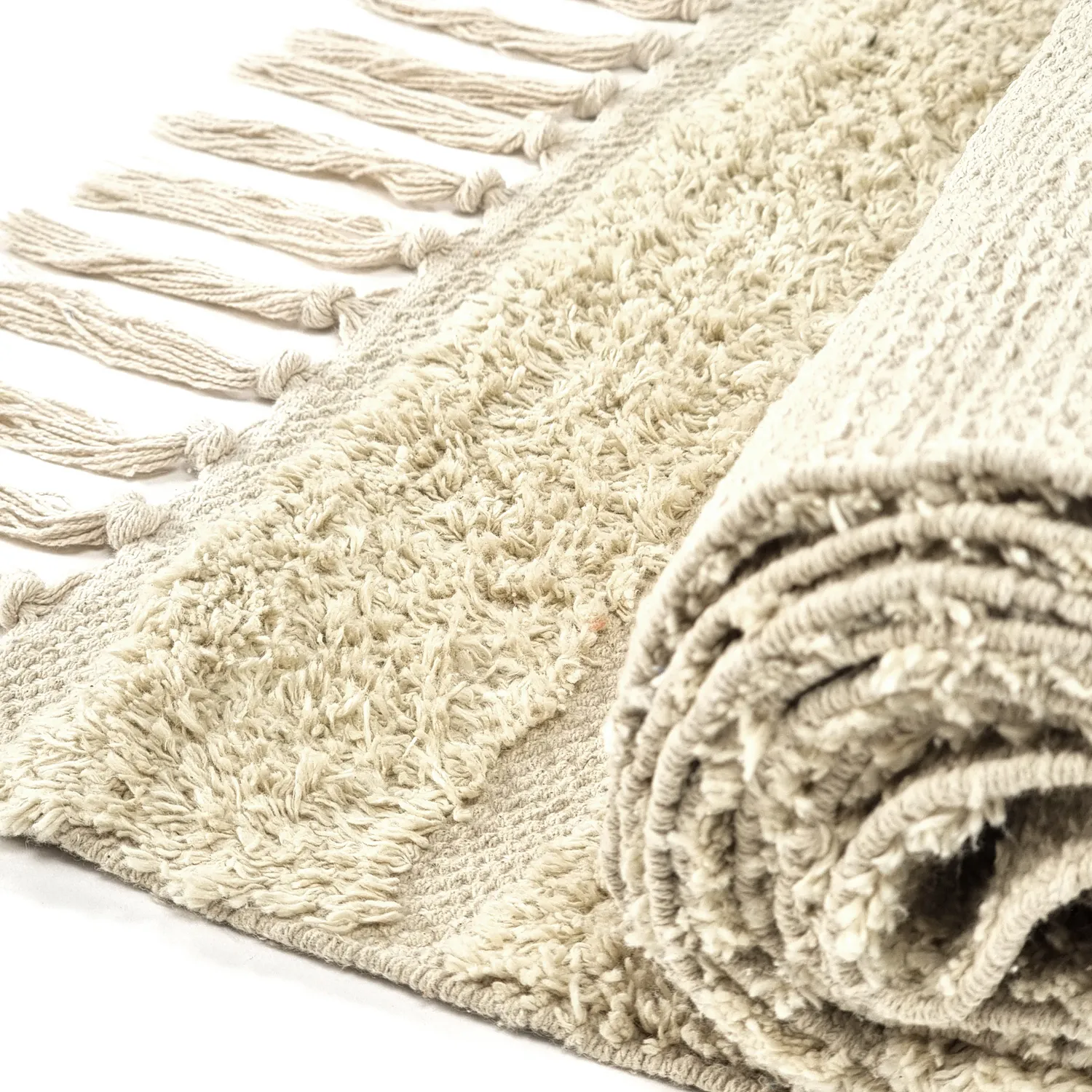Hochflorteppiche - Rani Natural Cotton Shaggy (beige)