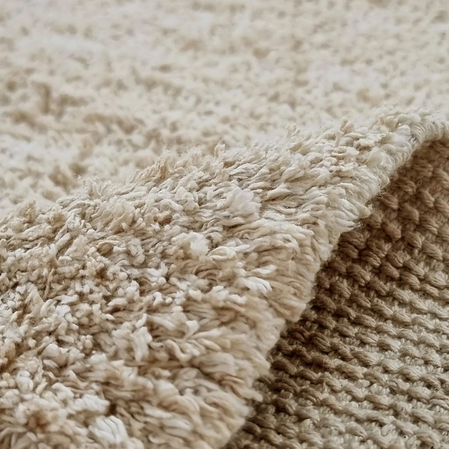 Rund Teppich - Sivia Natural Cotton Shaggy (beige)