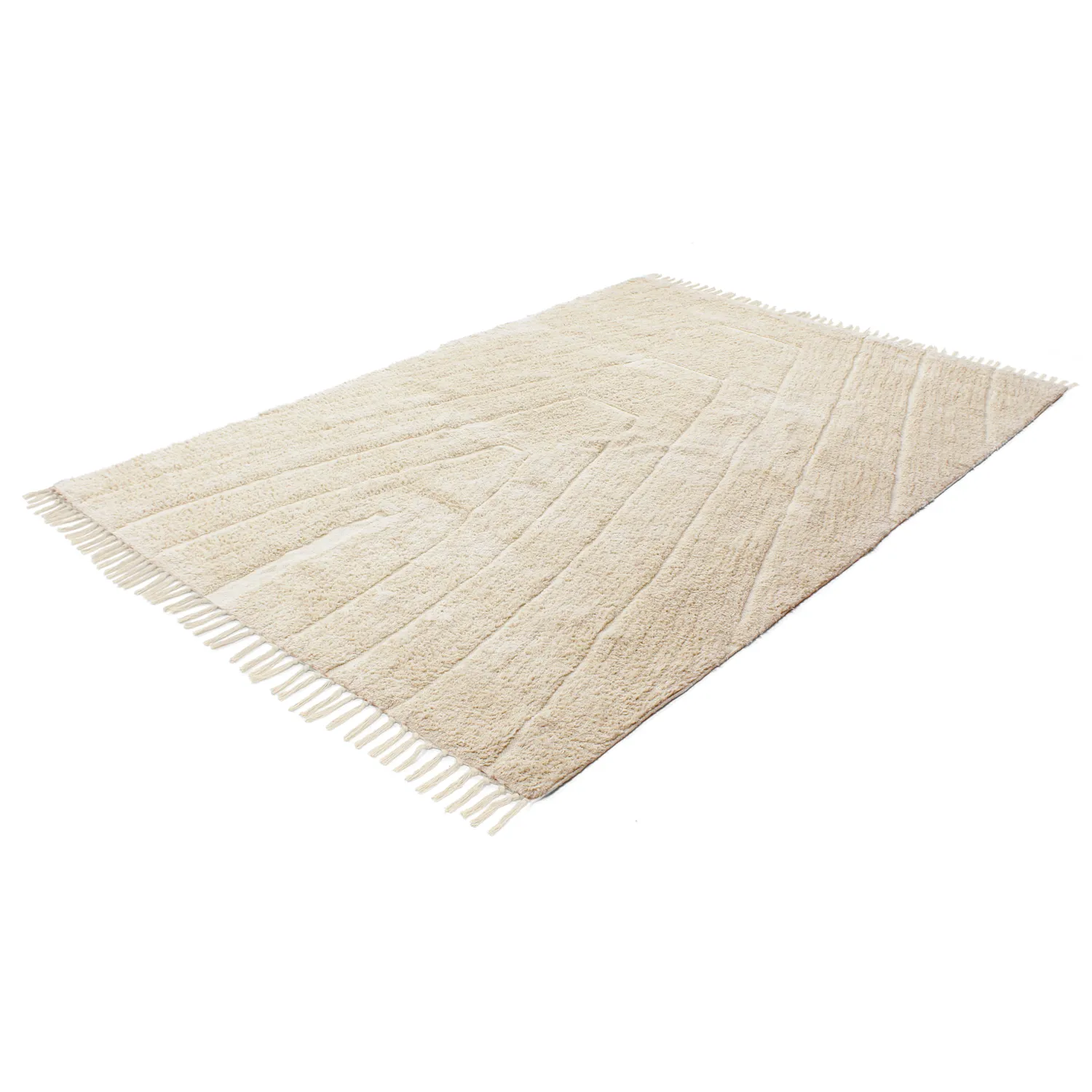 Hochflorteppiche - Sivia Natural Cotton Shaggy (beige)