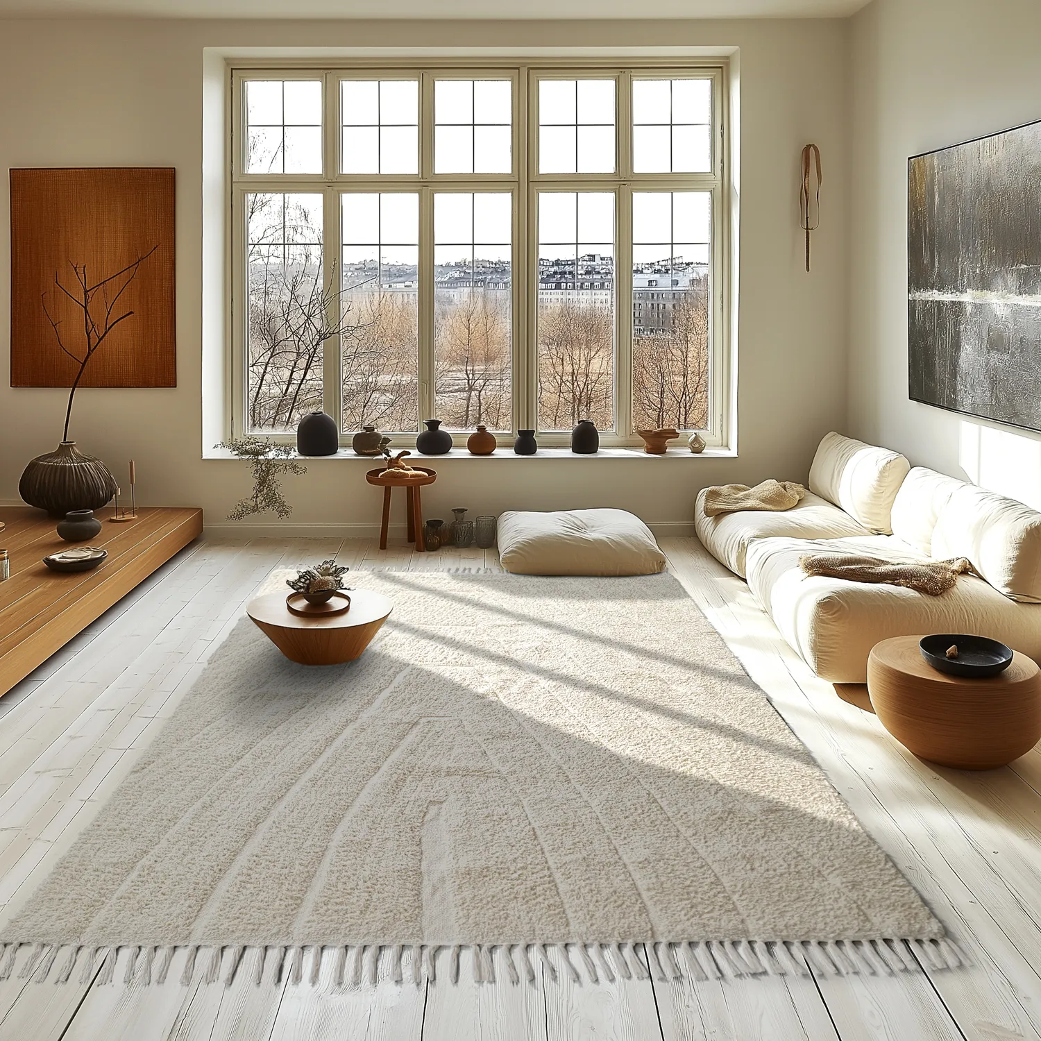 Hochflorteppiche - Sivia Natural Cotton Shaggy (cremefarben)