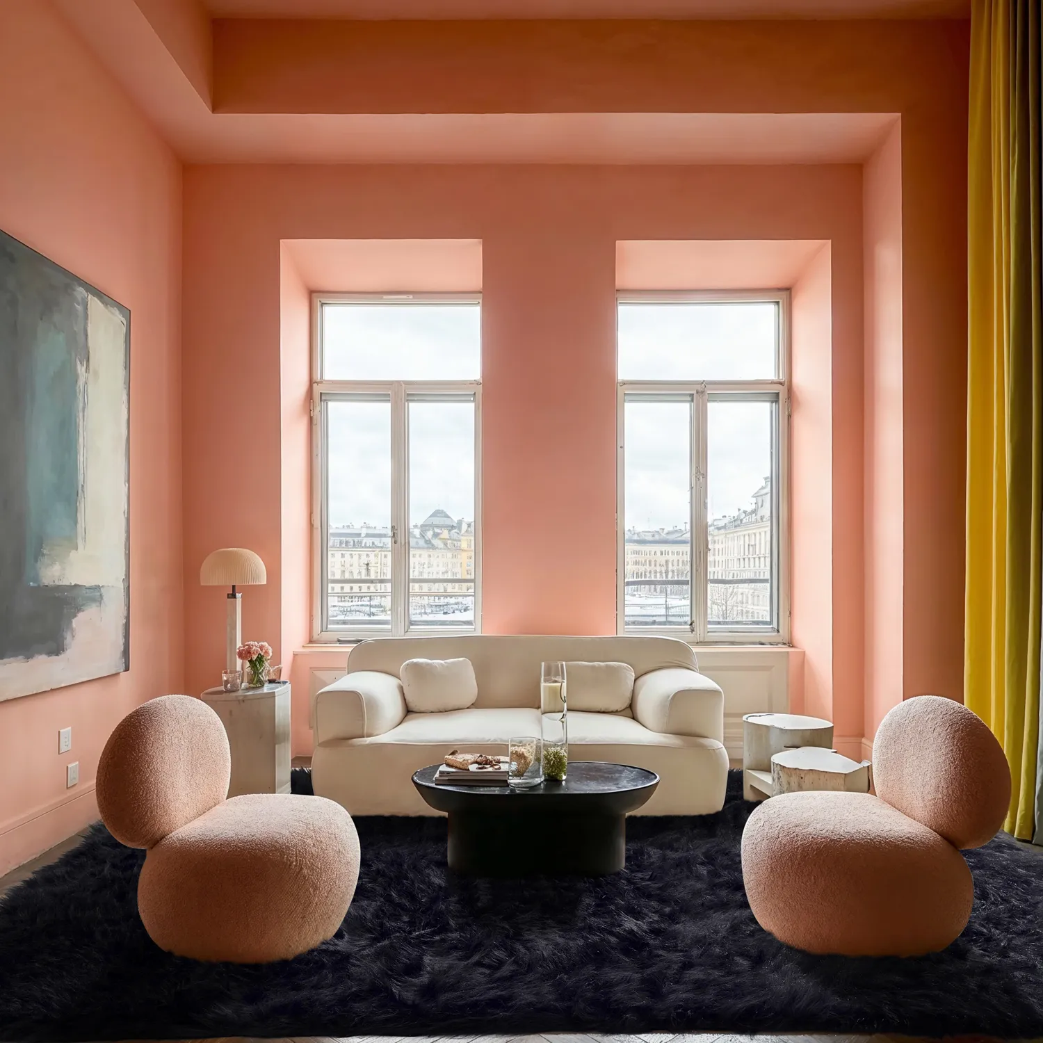 Hochflorteppiche - Sohar (schwarz)