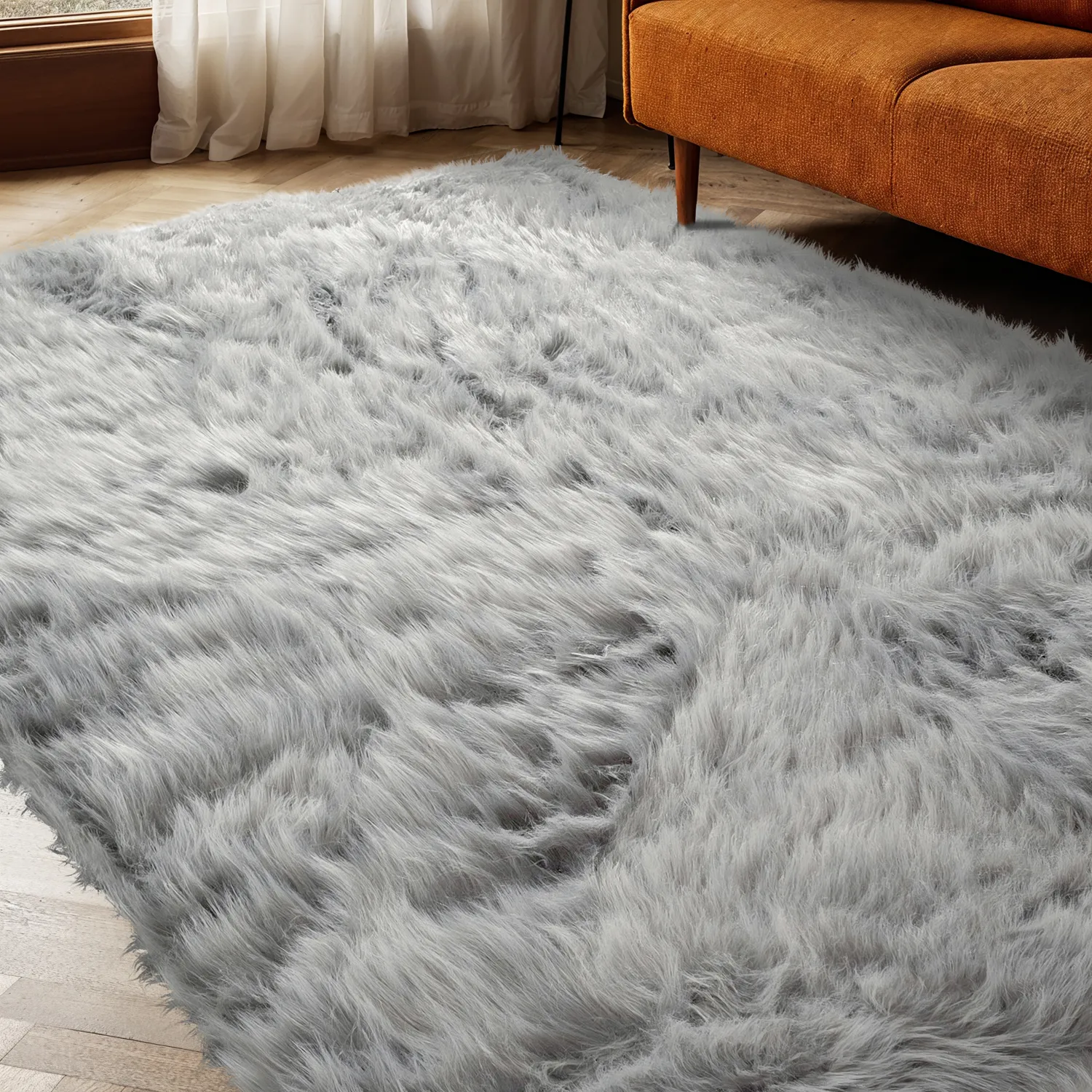 Hochflorteppiche - Sohar (hellgrau)