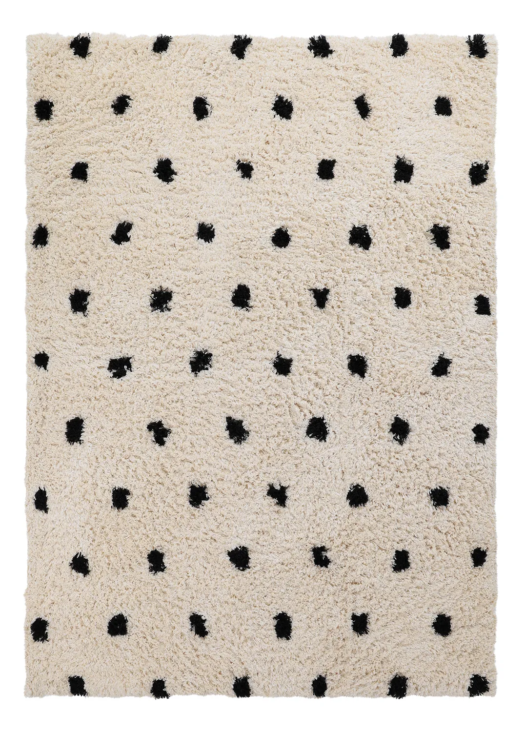 Hochflorteppiche - Soria Natural Cotton Shaggy (offwhite/schwarz)