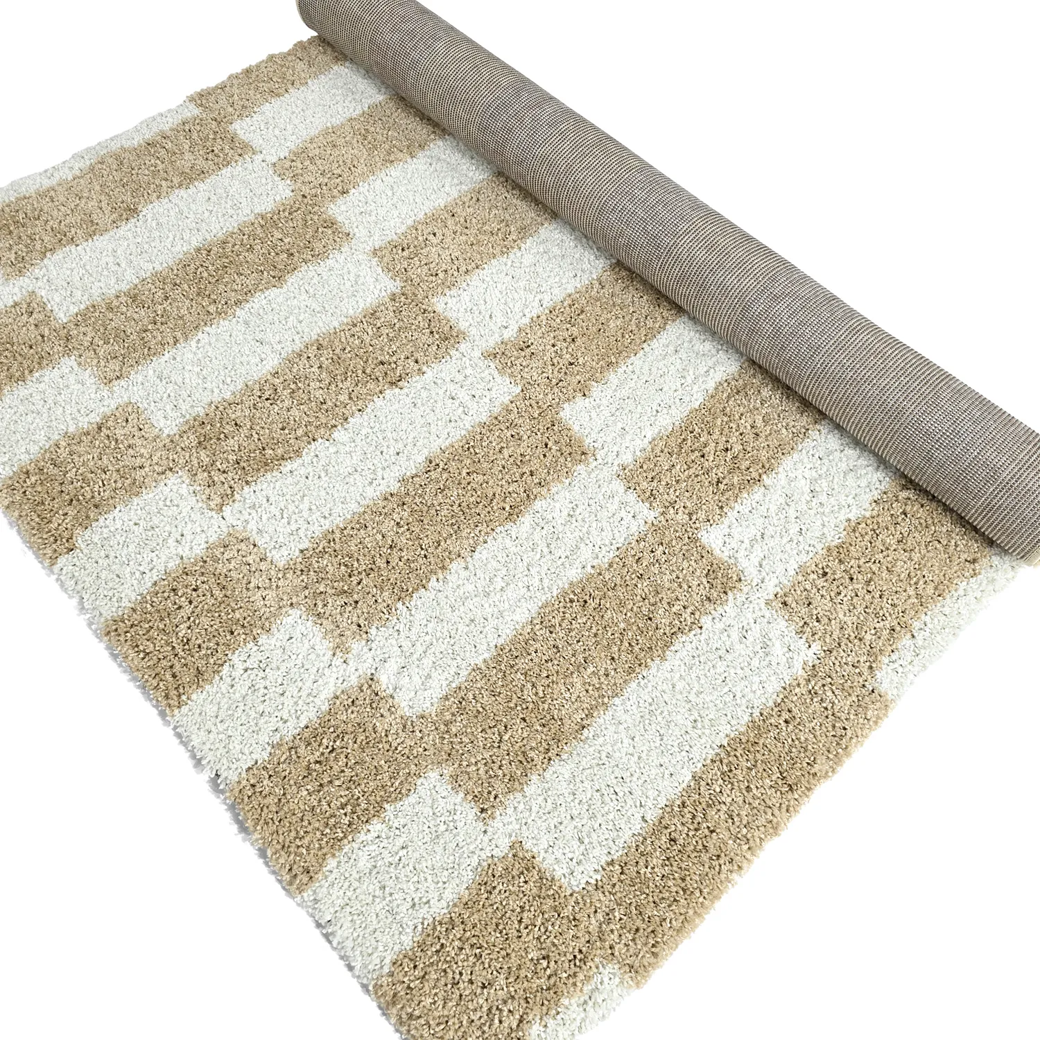 Hochflorteppiche - Tamri (beige/weiß)