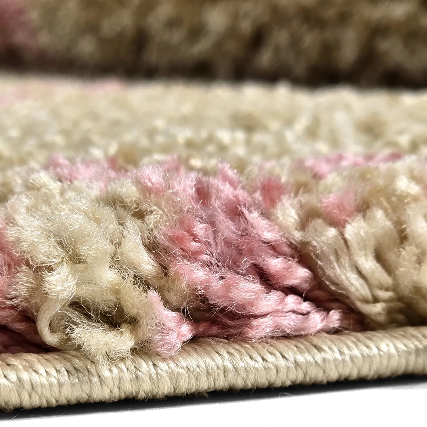 Tapis à poils longs - Tiznit (beige/rose)