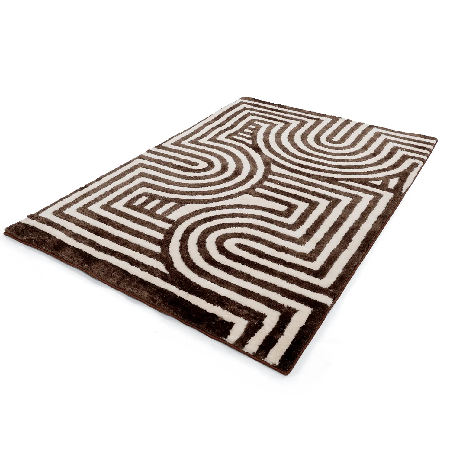 Tapis shaggy - Volos (crème/marron)