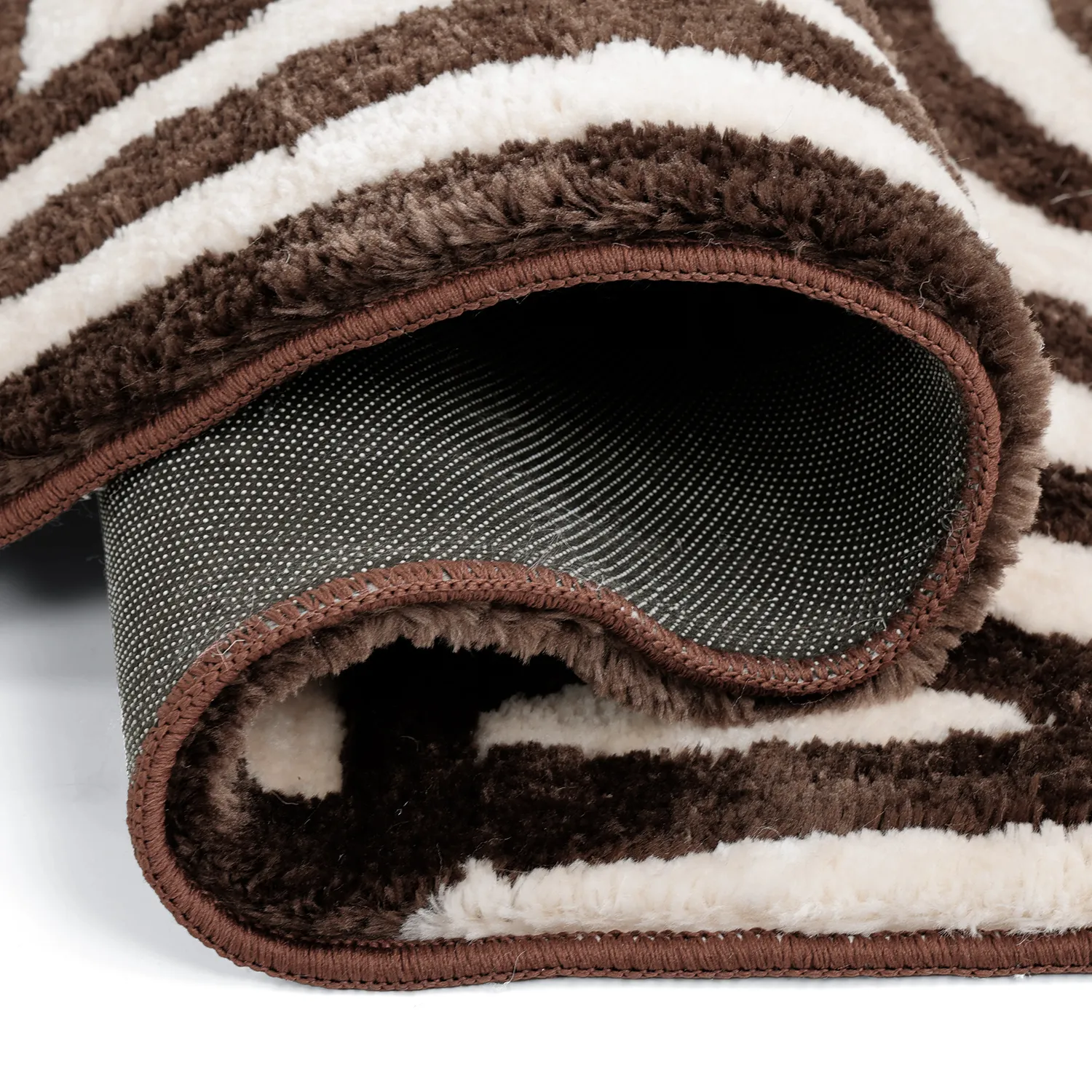 Tapis shaggy - Volos (crème/marron)