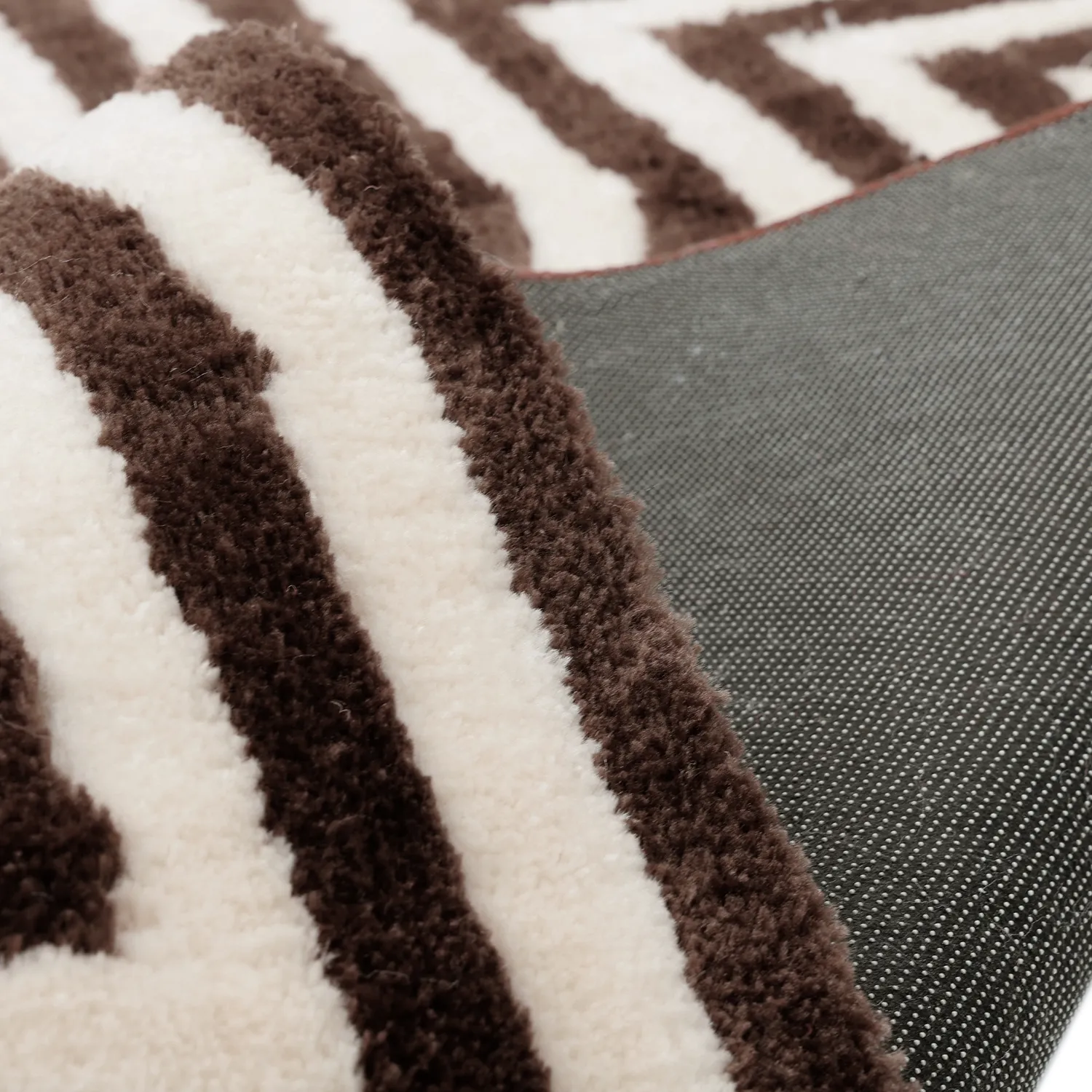 Tapis shaggy - Volos (crème/marron)