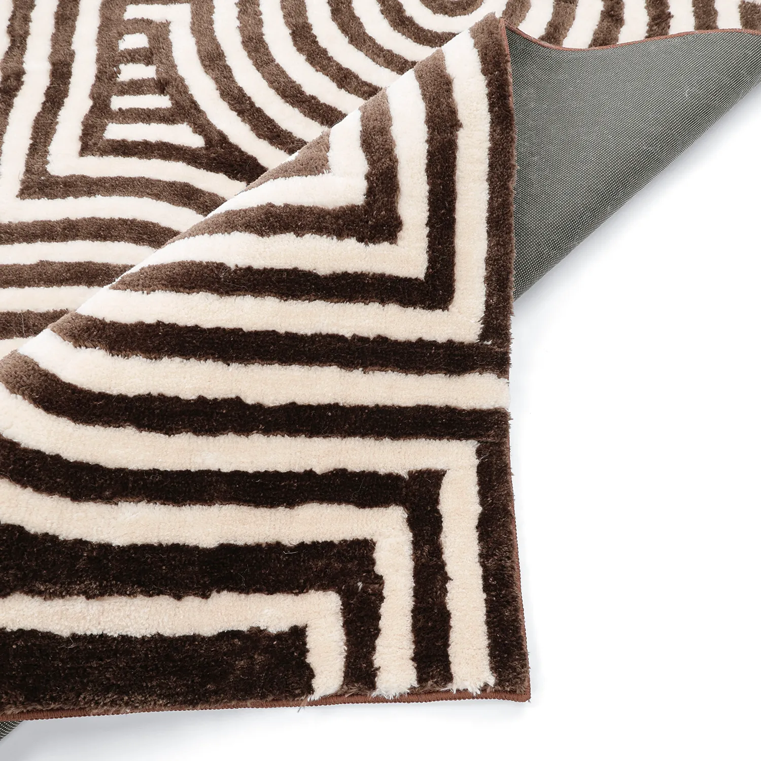 Tapis shaggy - Volos (crème/marron)