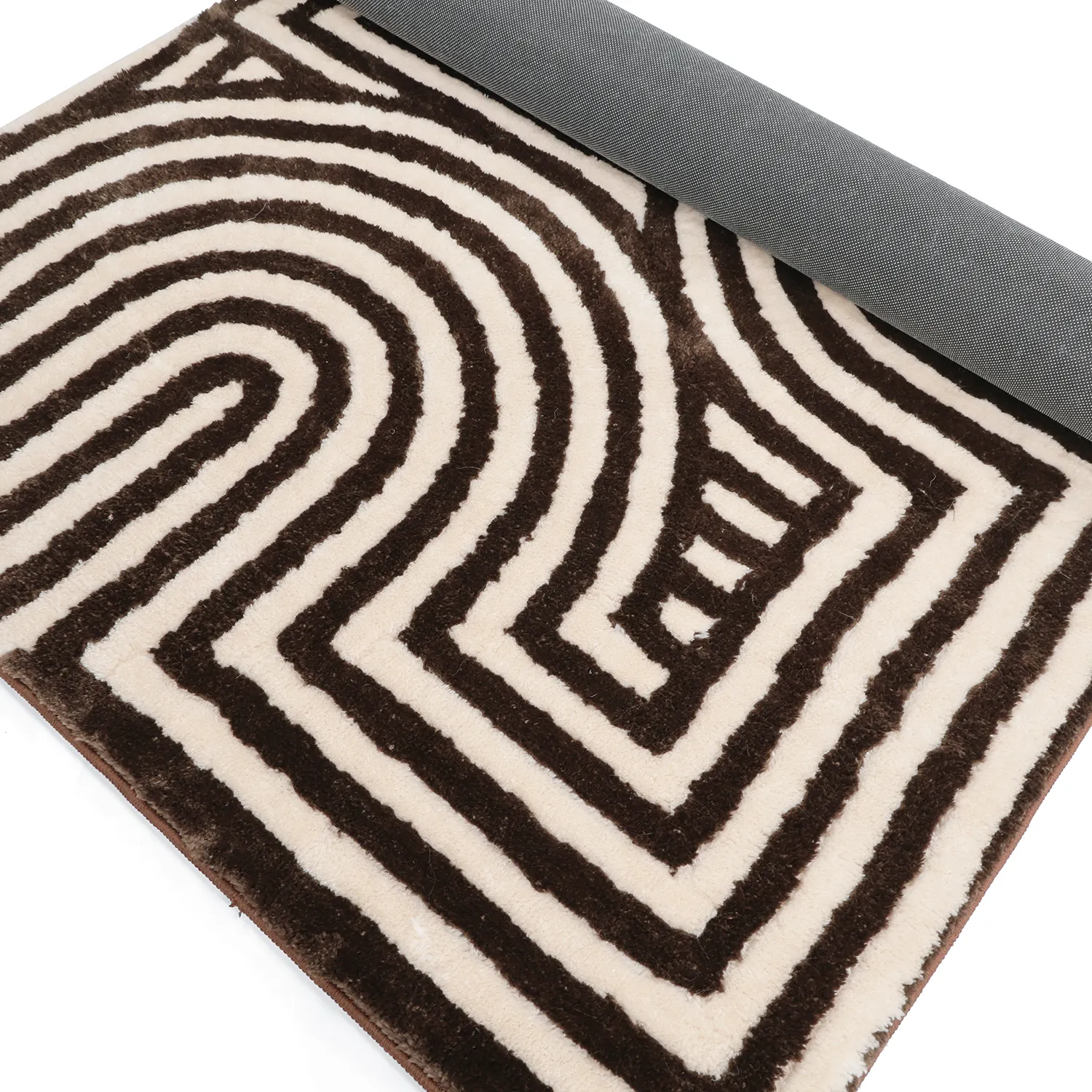 Tapis shaggy - Volos (crème/marron)