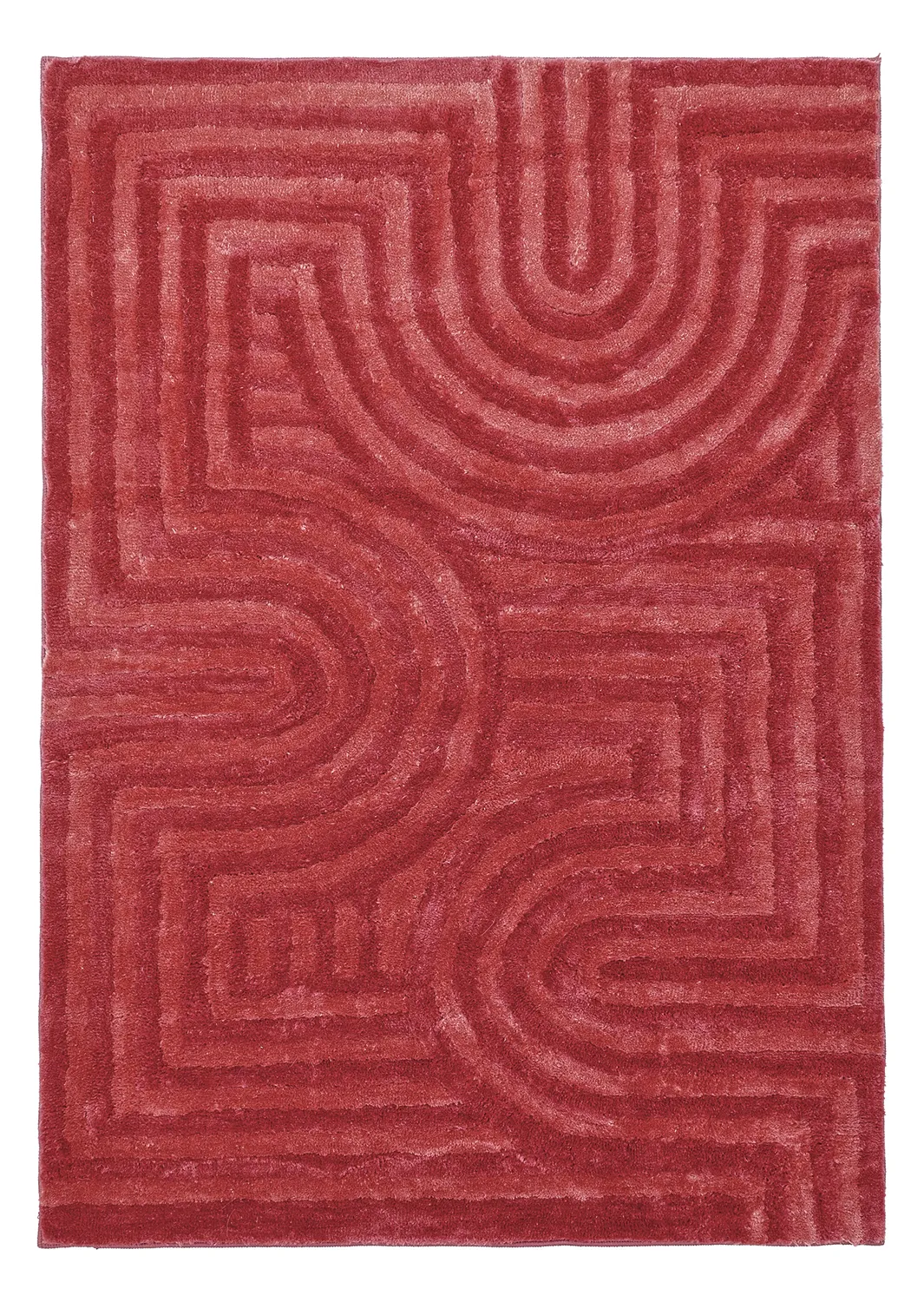 Tapis shaggy - Volos (rouge/rose)