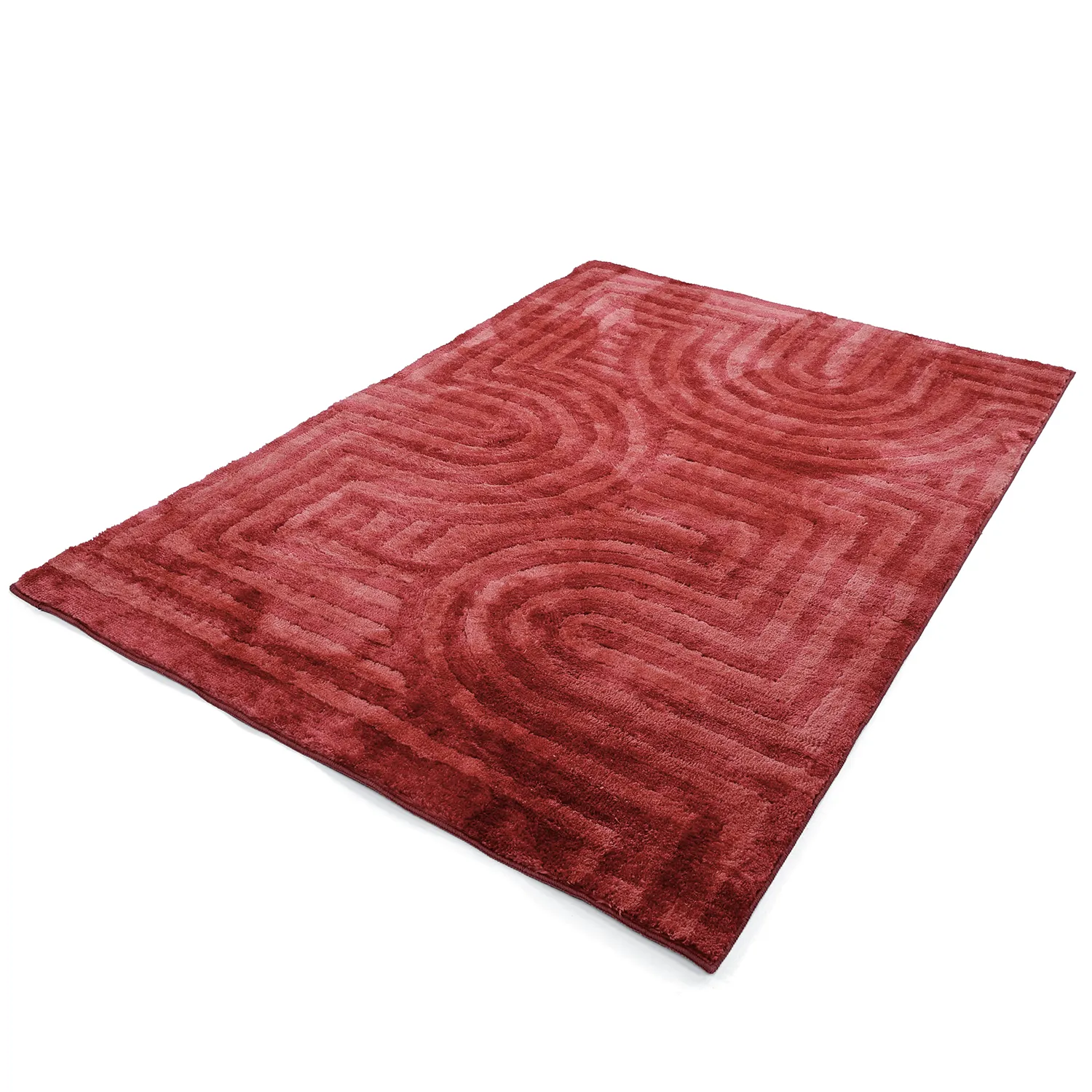 Tapis shaggy - Volos (rouge/rose)