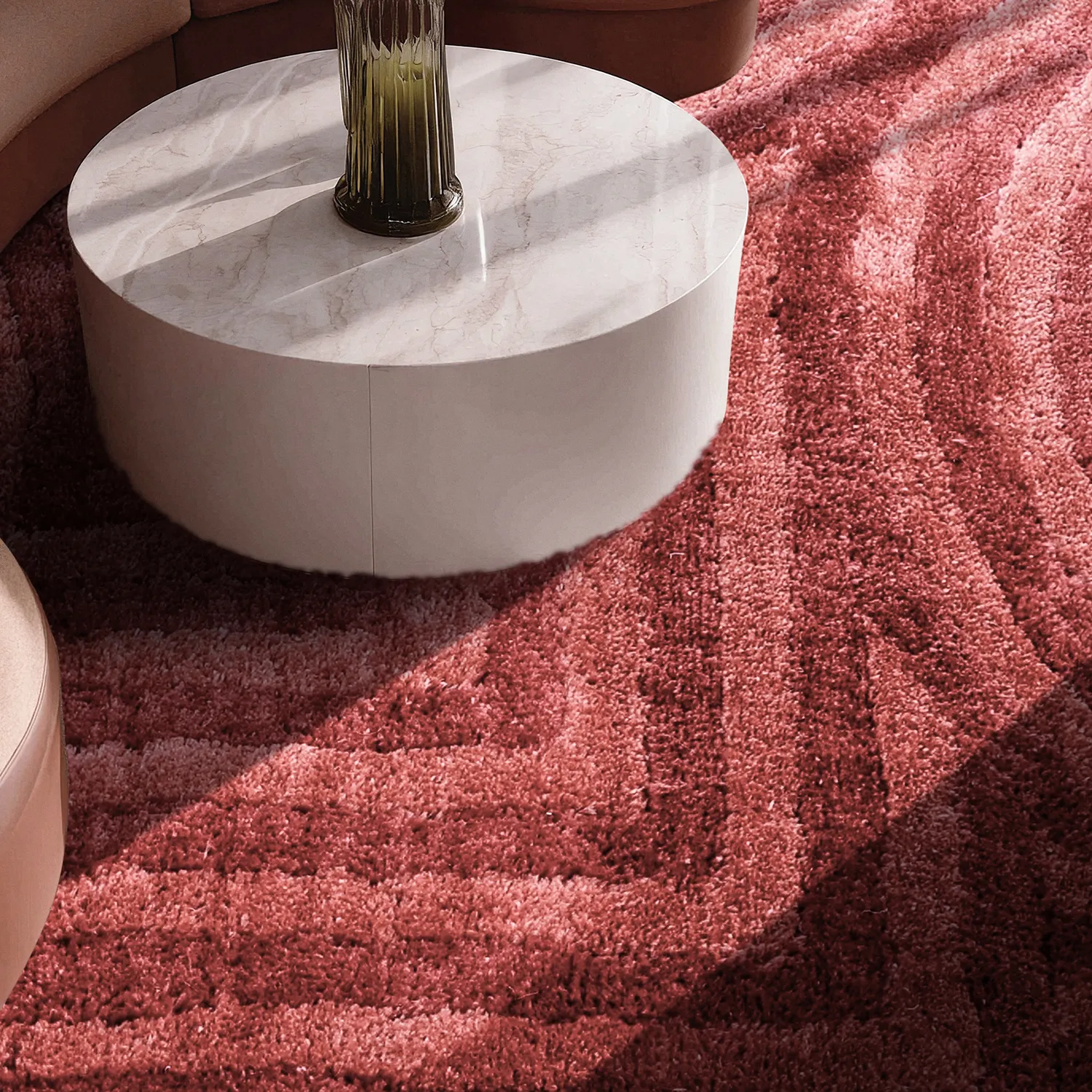 Tapis shaggy - Volos (rouge/rose)