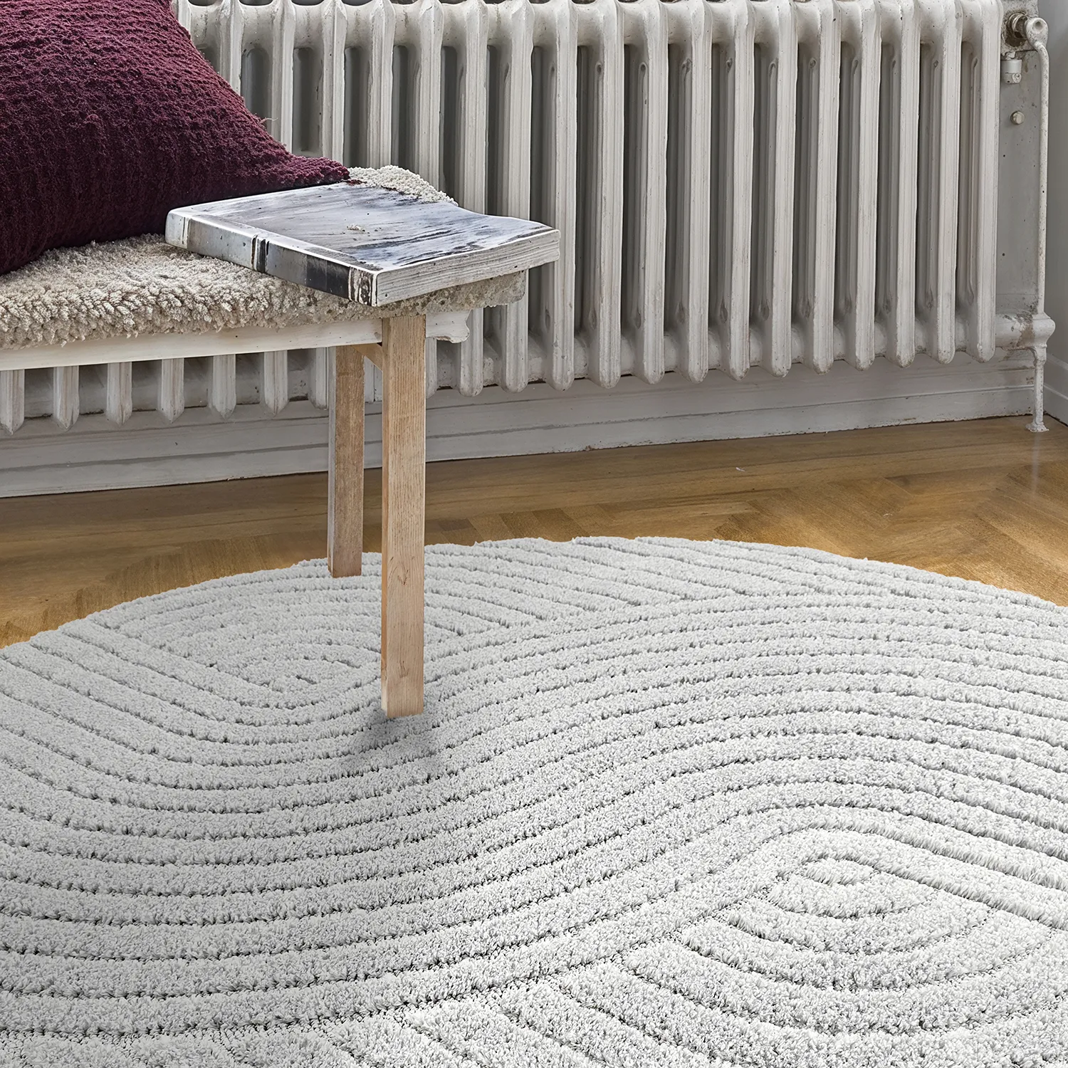 Runde Teppiche - Wendy (hellgrau)