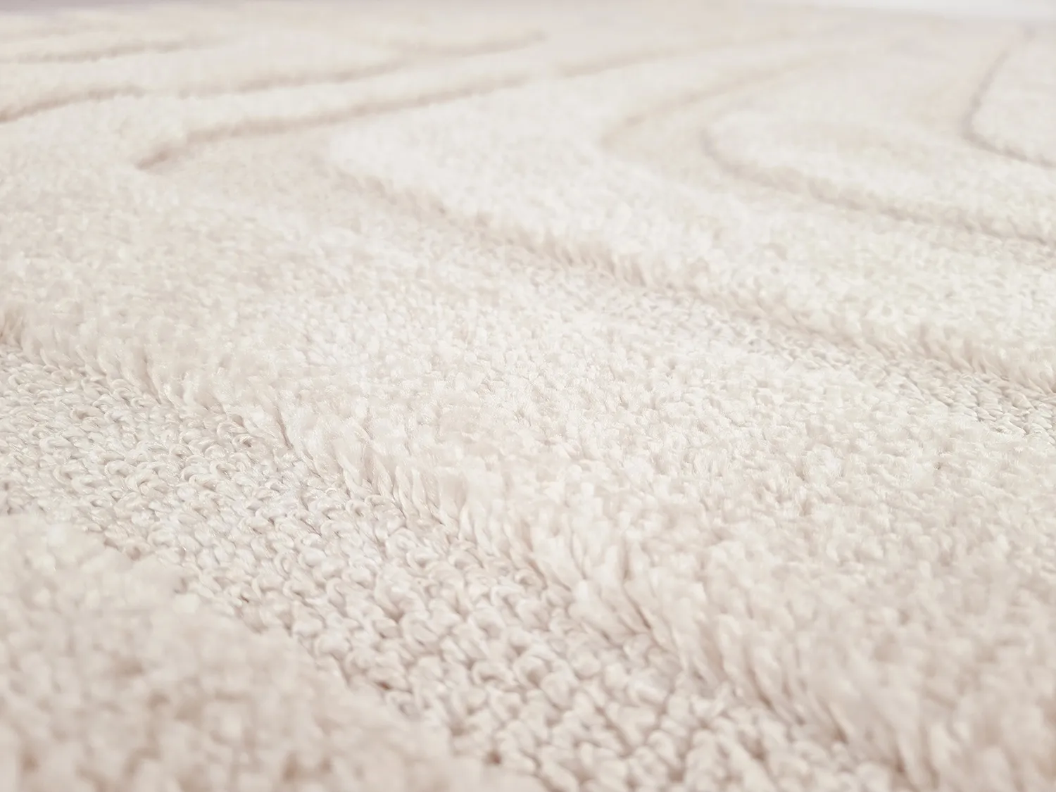 Tapis à poils longs - Elvira (blanc cassé)