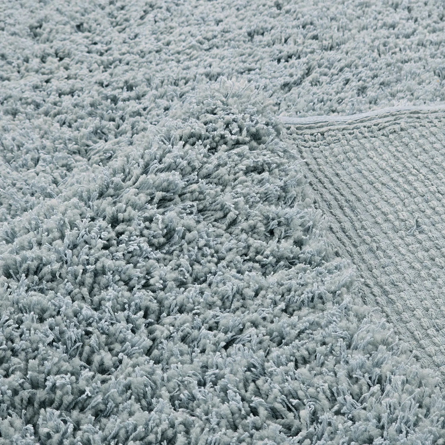 Hochflorteppiche - Combarro Solid Cotton Shaggy (hellblau)