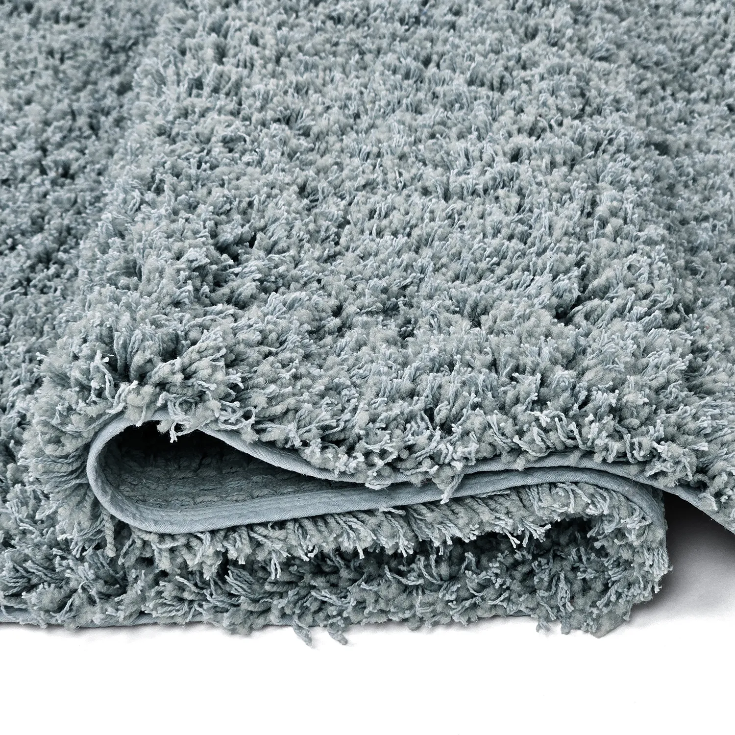 Hochflorteppiche - Combarro Solid Cotton Shaggy (hellblau)