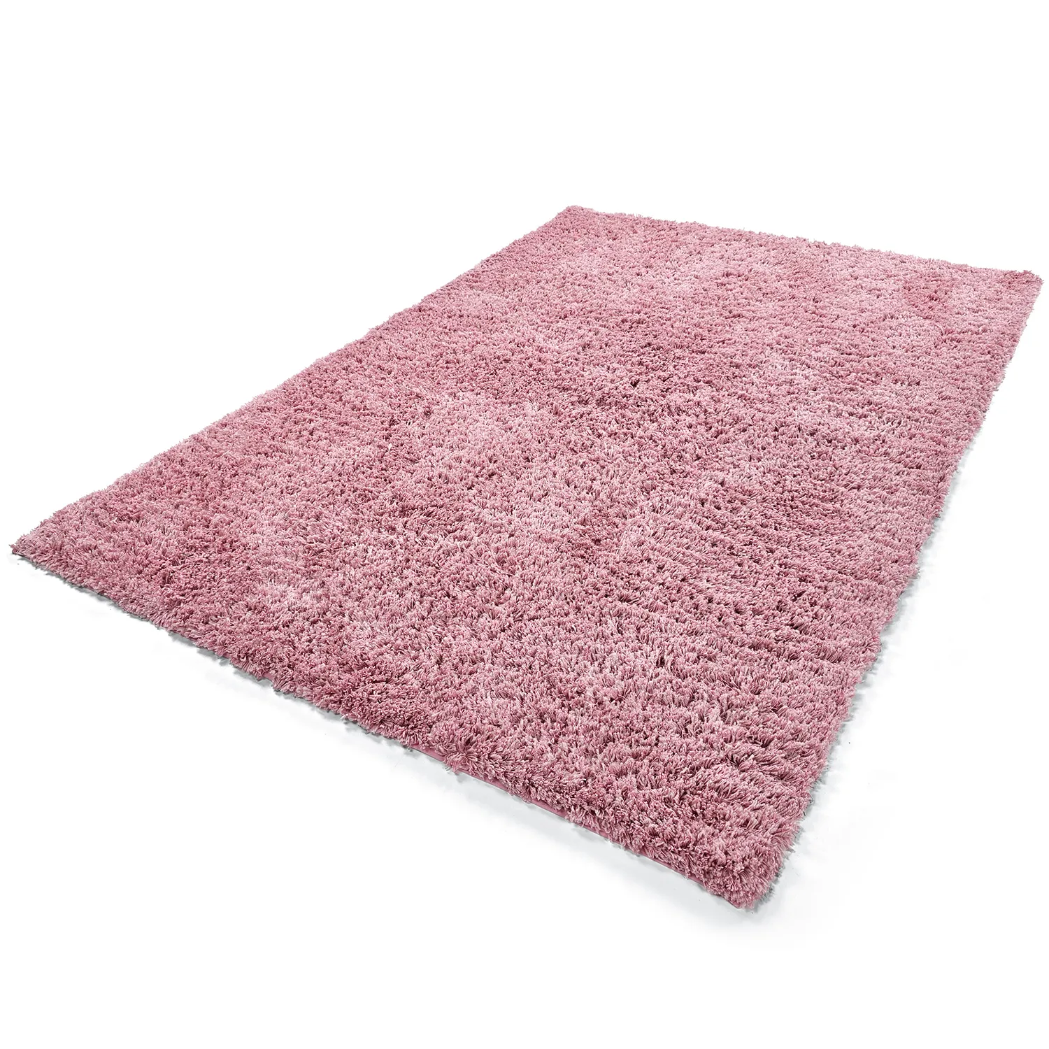 Hochflorteppiche - Combarro Solid Cotton Shaggy (hellrosa)