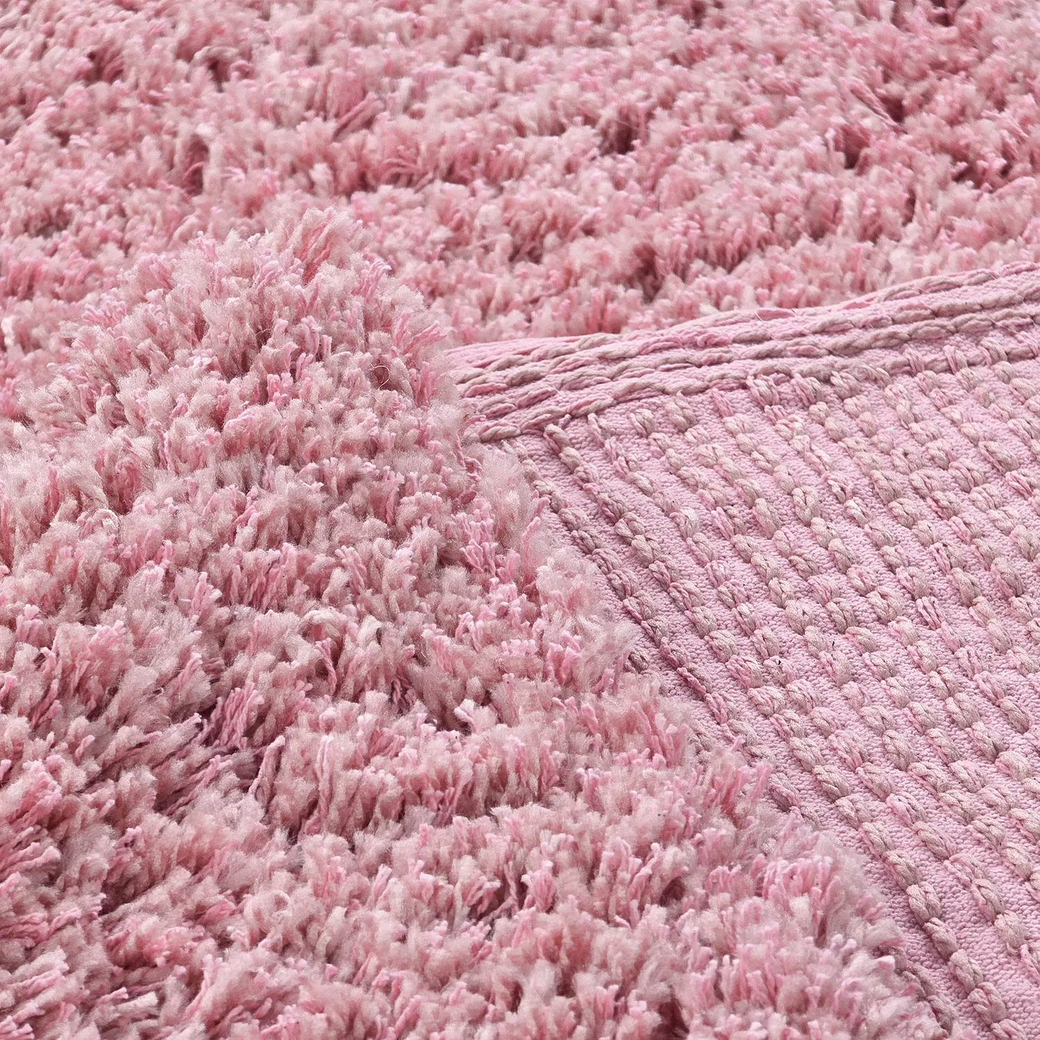 Hochflorteppiche - Combarro Solid Cotton Shaggy (hellrosa)